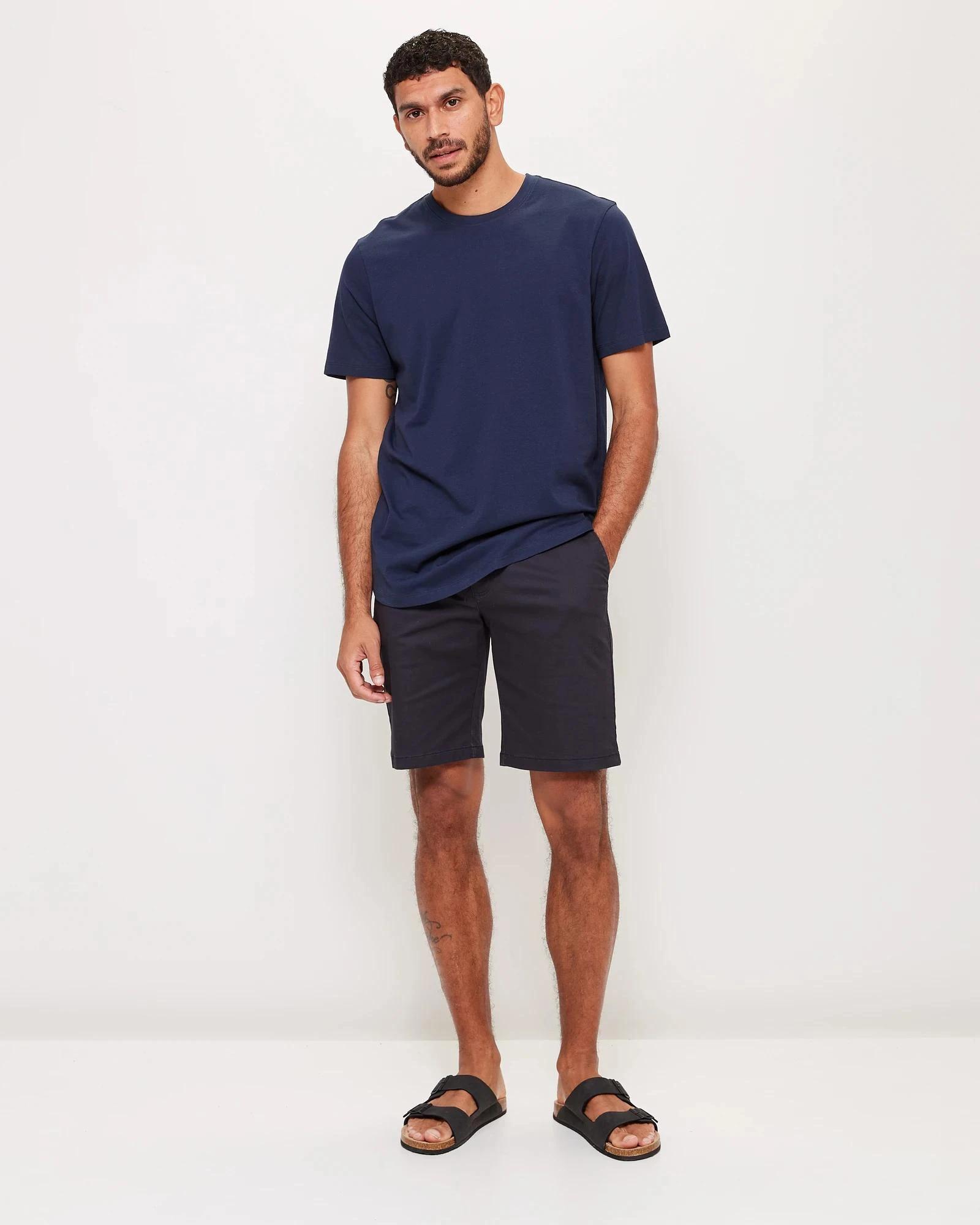 2 Target Australian Cotton Curved Hem T-Shirt NAVY BLUE, 2 of 6