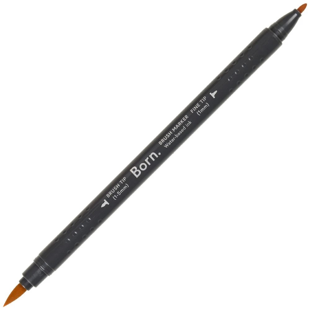 4 Born Professional Brush Dual-Tip Marker Chrome Orange 946, 4 of 4