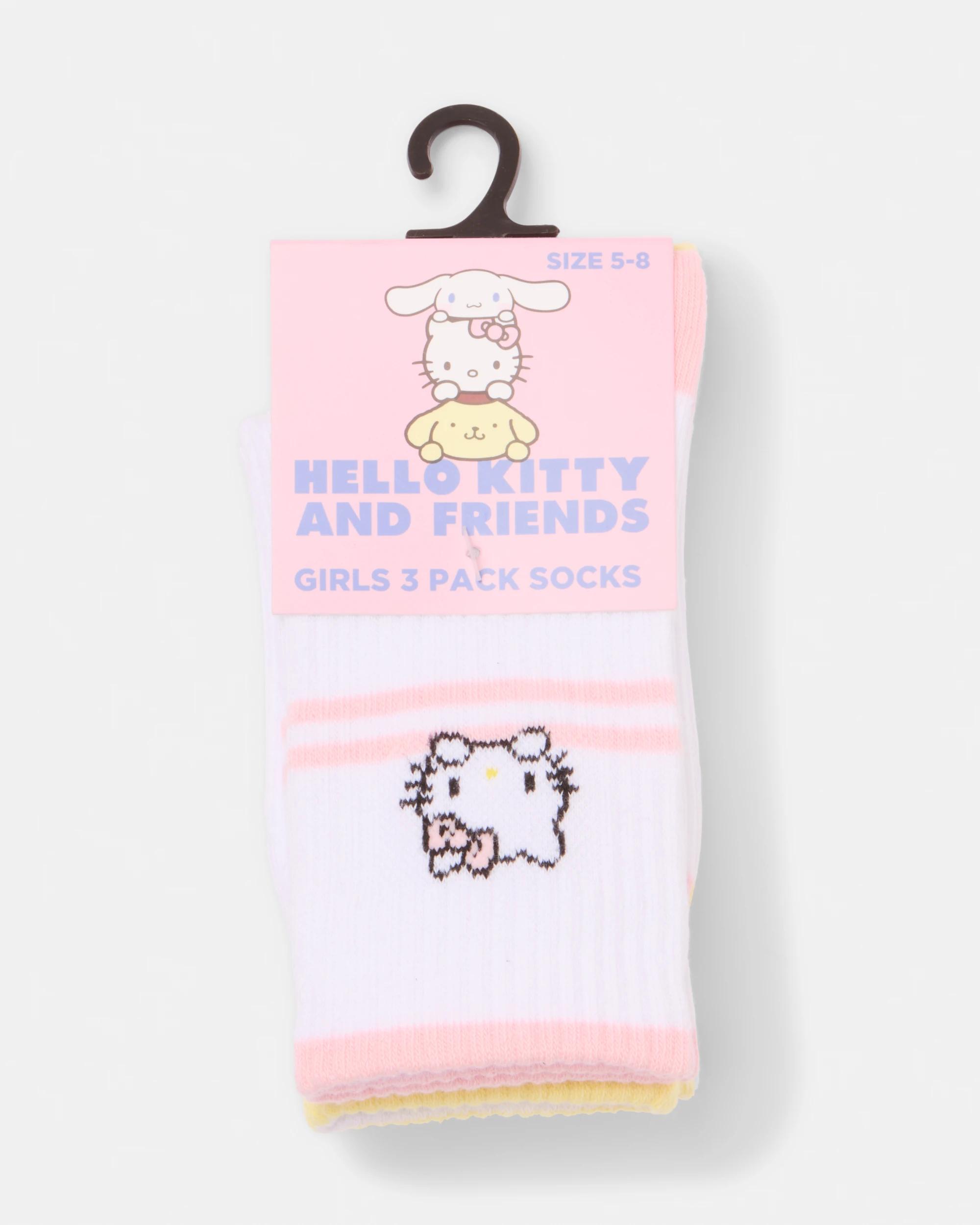 3 3 Pack Hello Kitty & Friends License Crew Socks Hk Friends, 3 of 3