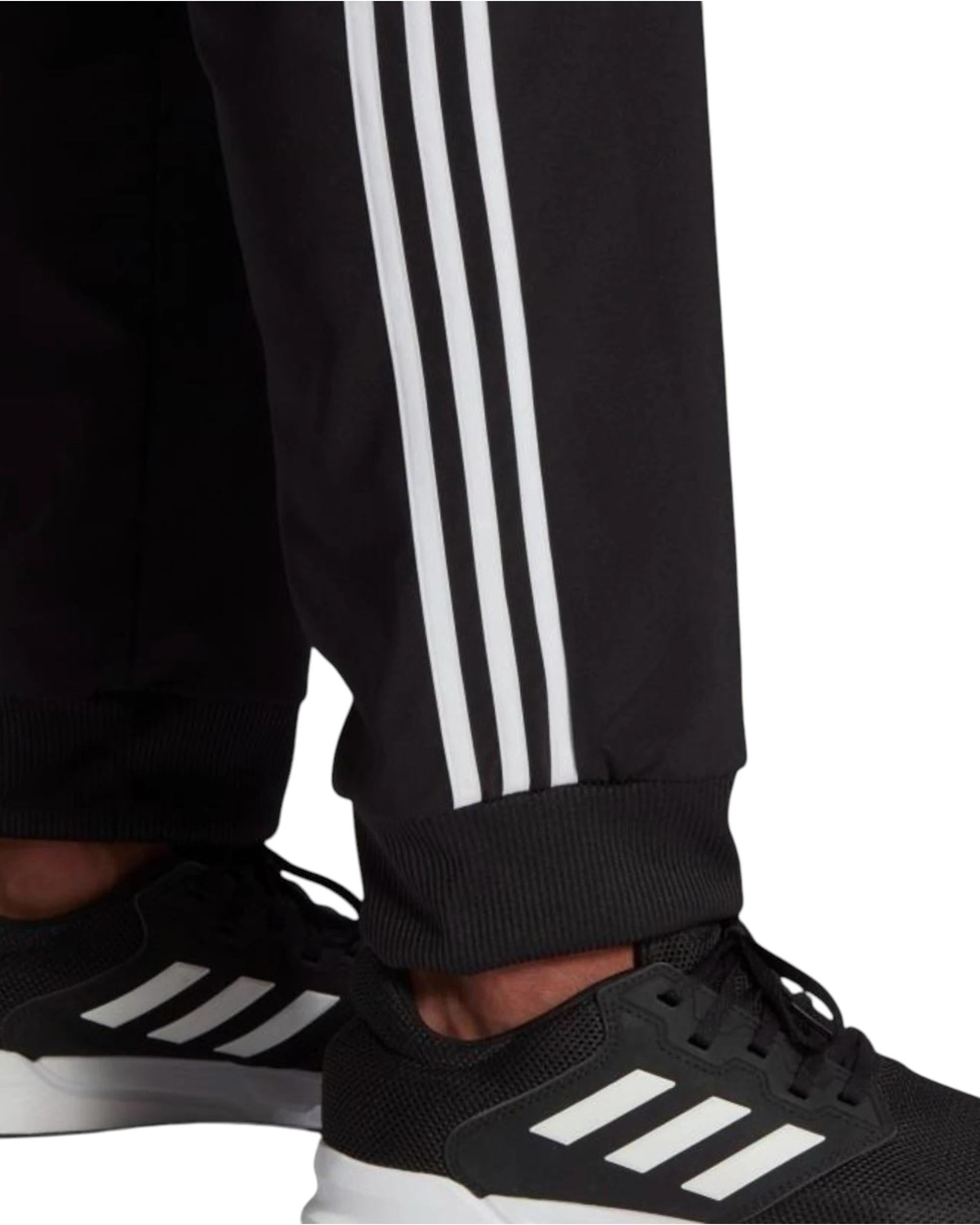 3 Adidas Mens Aeroready Essentials Tapered Cuff Woven 3-Stripes Black Pants BLACK, 3 of 6