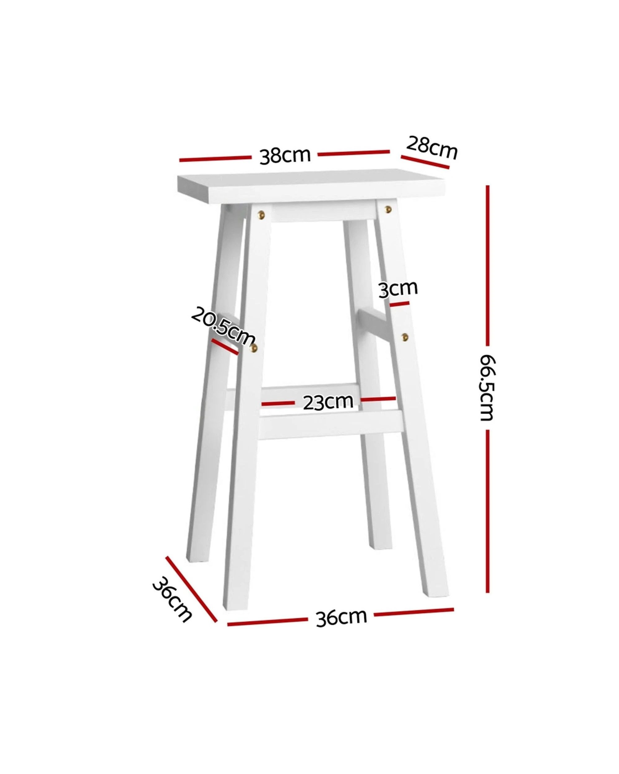 2 Artiss 4x Bar Stools Kitchen Chairs Wooden - White, 2 of 7