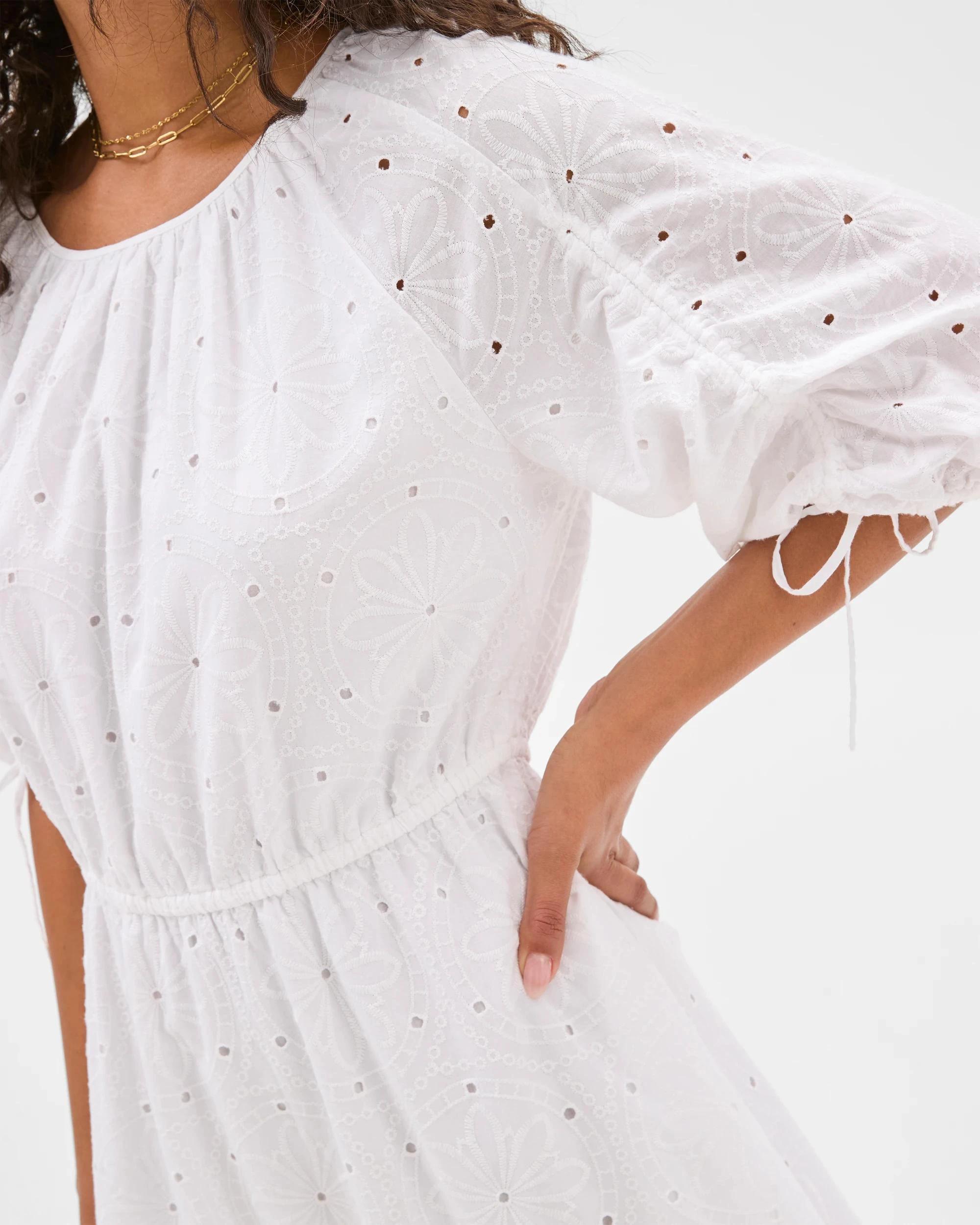 4 Target Woman Broderie Midi Dress WHITE, 4 of 7