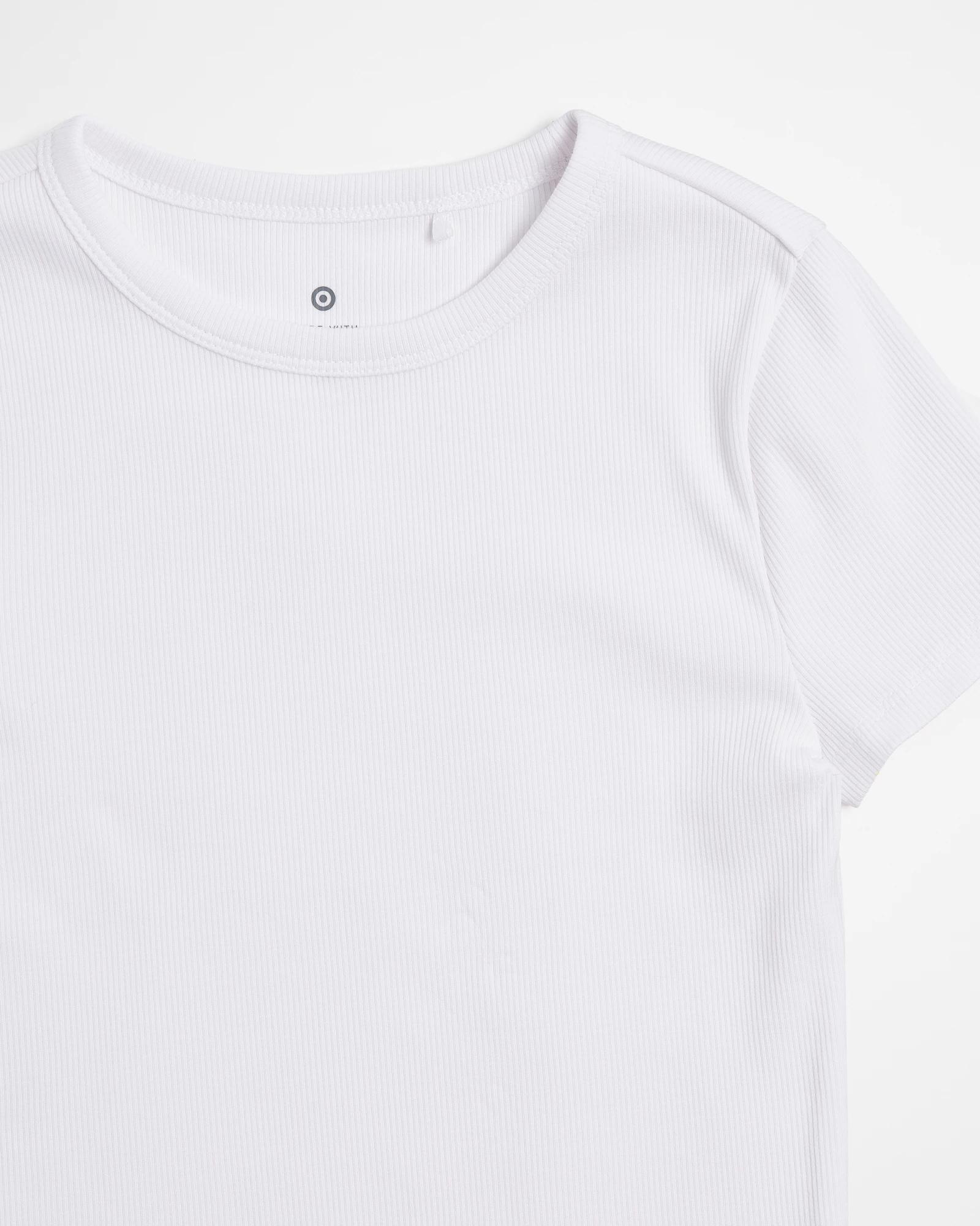 2 Target Australian Cotton Rib T-shirt WHITE, 2 of 5