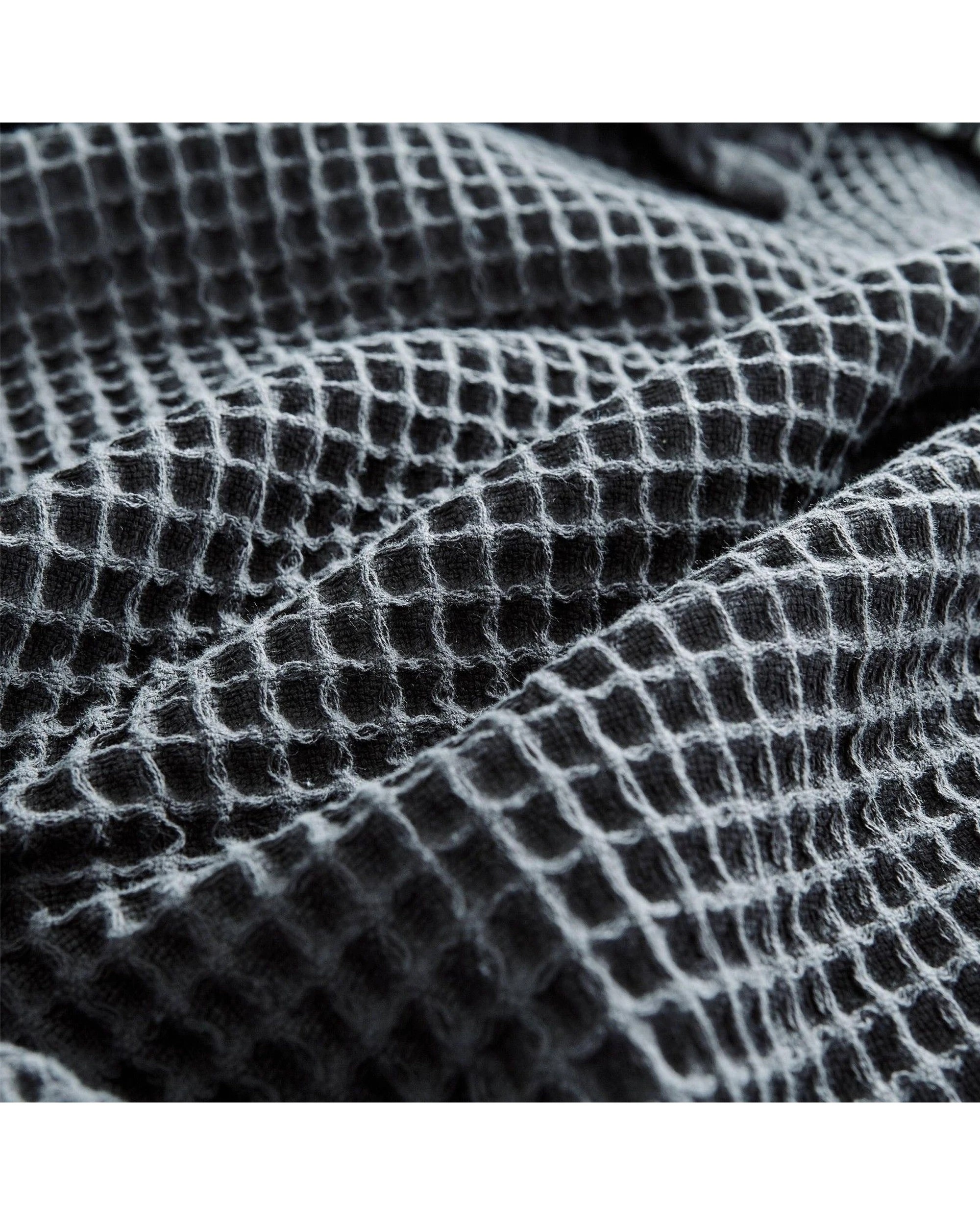 4 Cotton More Chunky Waffle Blanket 100% Cotton Throw Double - Charcoal, 4 of 6
