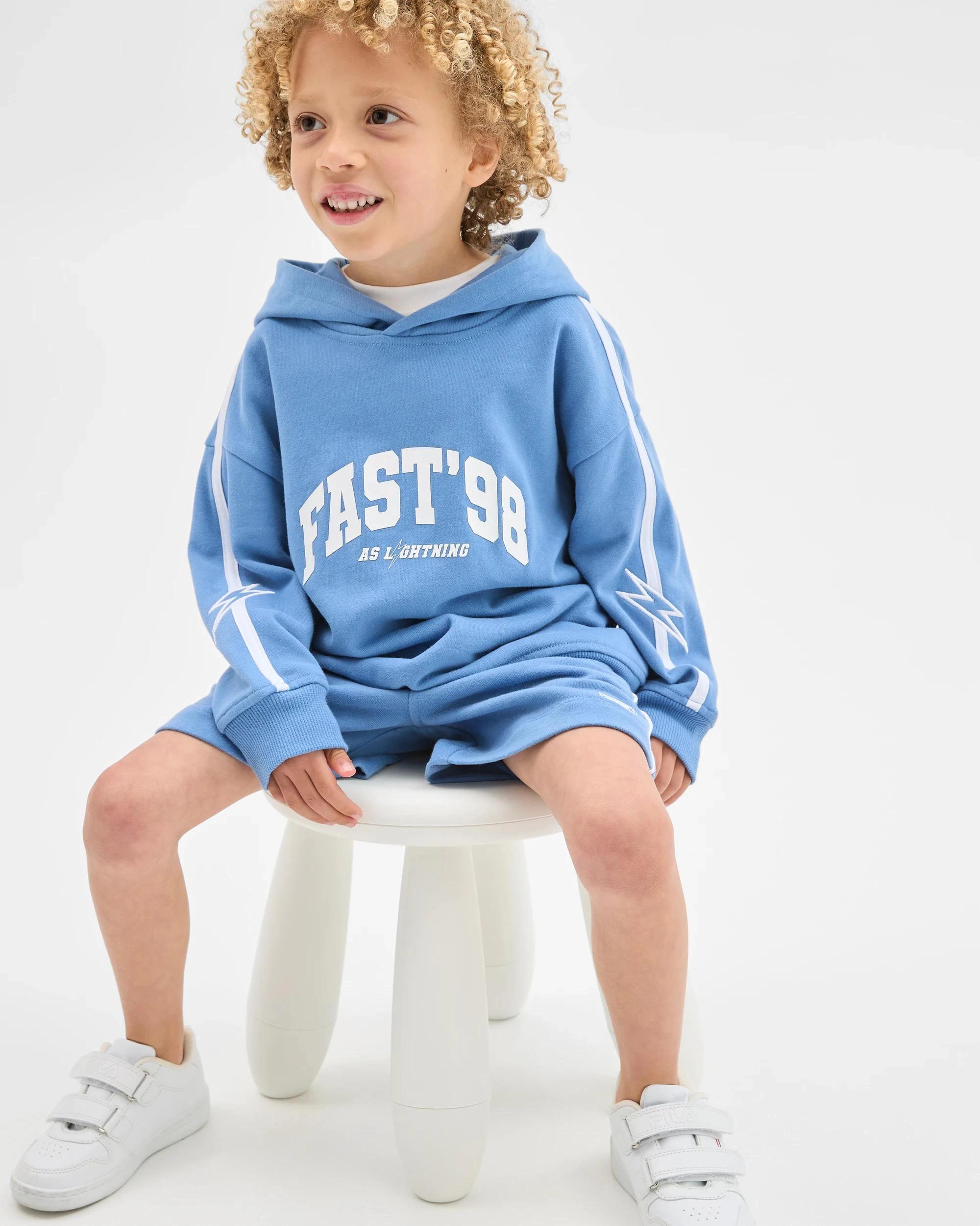 8 Target Kids Australian Cotton Fleece Hoodie and Short Set BLUE, 8 of 8