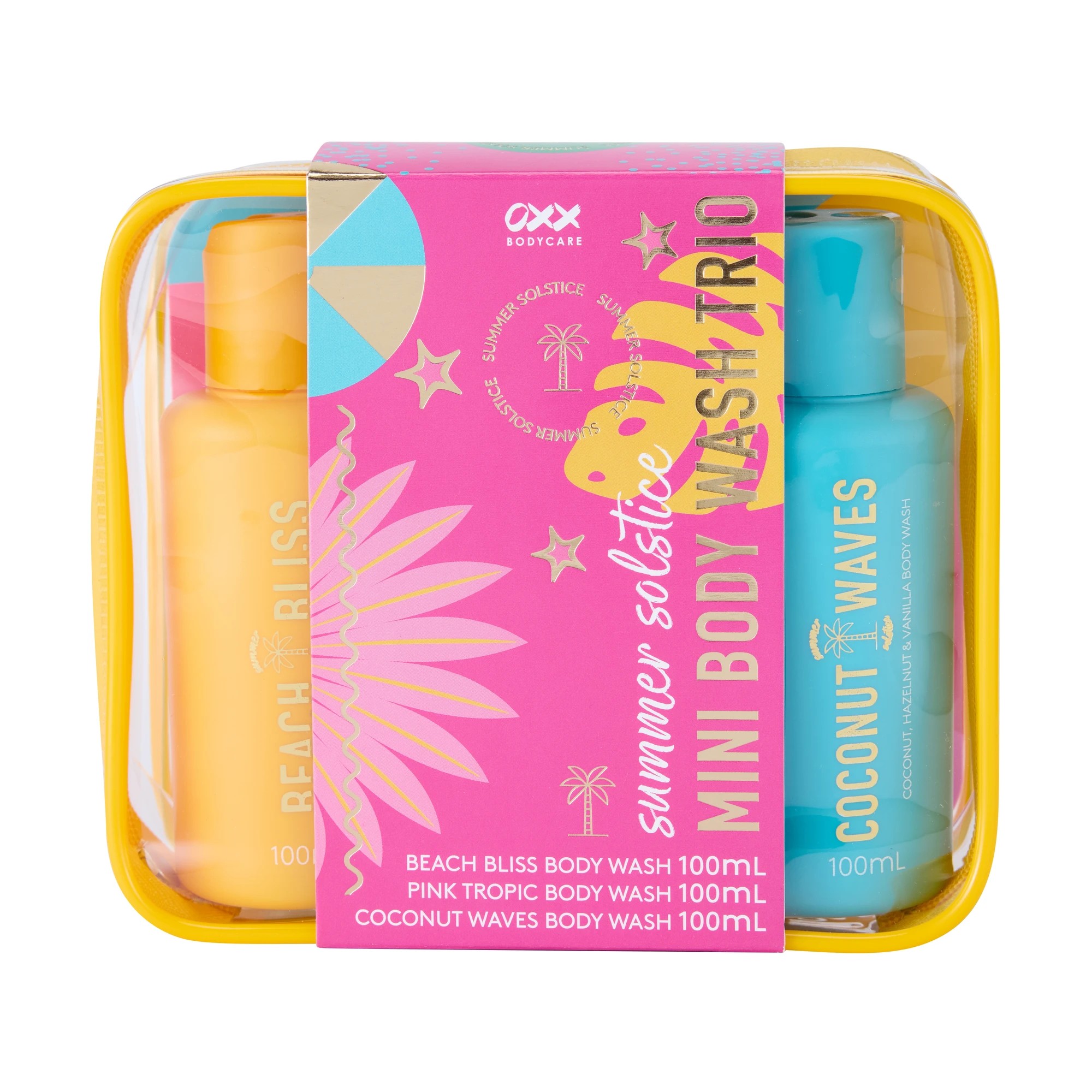 1 OXX Bodycare Summer Solstice Mini Body Wash Trio - Beach Bliss, Pink Tropic & Coconut Waves, 1 of 5