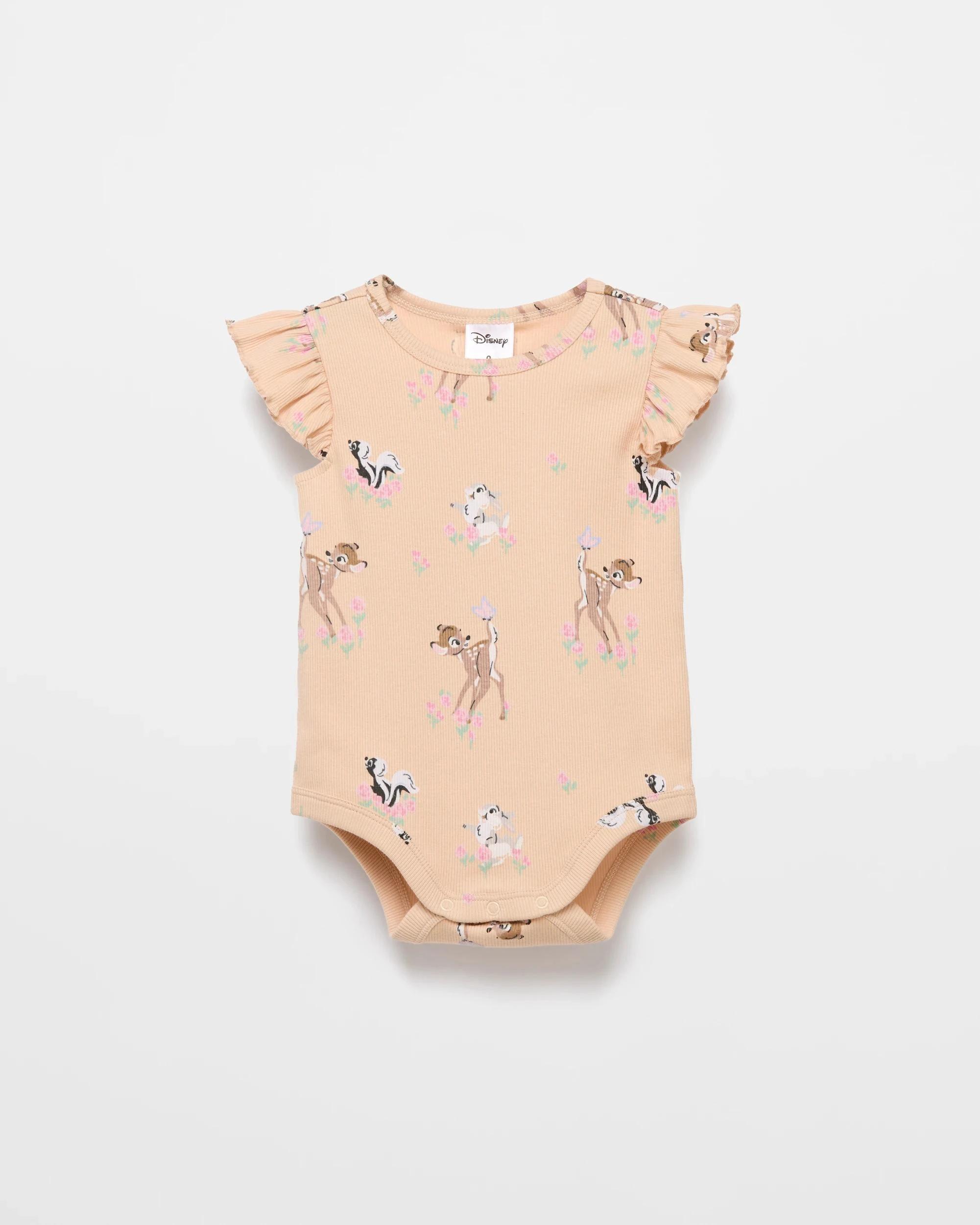 1 Target License Baby Short Sleeve Rib Bodysuit BAMBI, 1 of 2