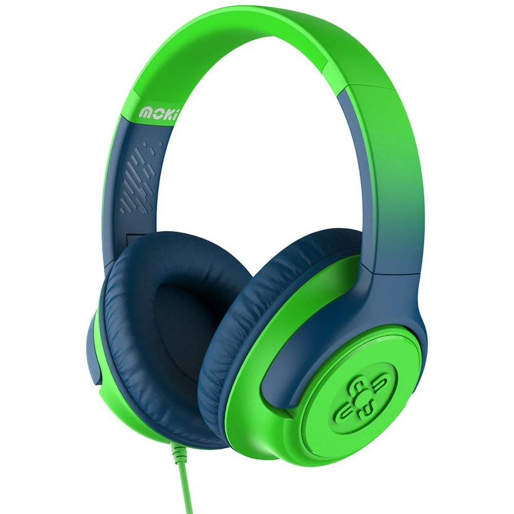 1 Moki Mixi Type-C Volume Limited Wired Headphones Green/Blue, 1 of 4