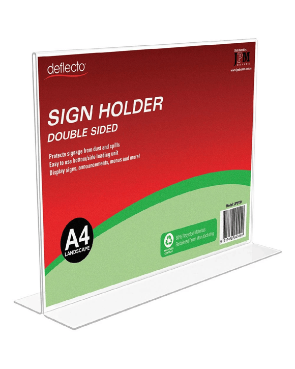 Deflecto A4 Sign Holder Double Sided Landscape