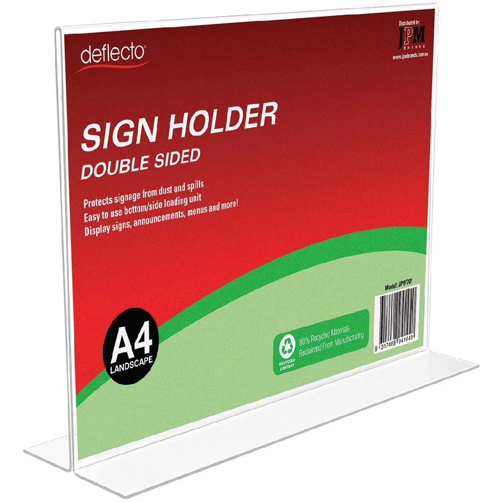 1 Deflecto A4 Sign Holder Double Sided Landscape, 1 of 1
