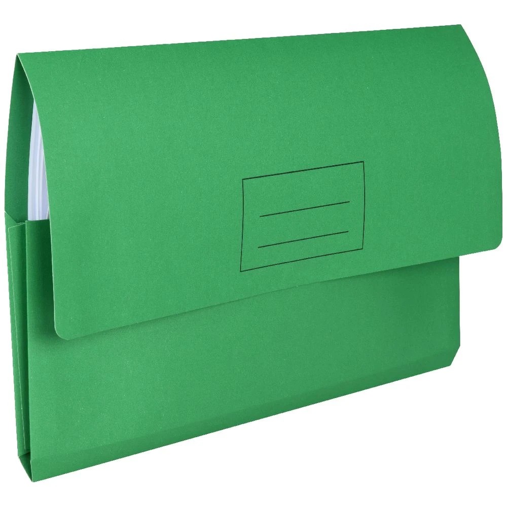 4 J.Burrows Foolscap Document Wallet Green 10 Pack, 4 of 4