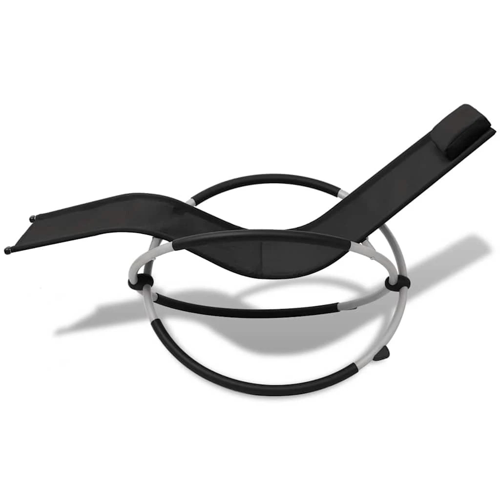 2 vidaXL Sun lounger Foldable - Black, 2 of 8