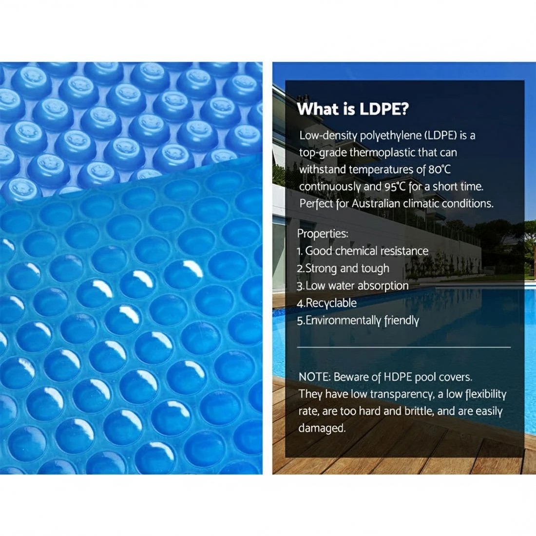 5 Aquabuddy Pool Cover 8x4.2m 400 Micron Swimming Pool Solar Blanket 5.5m Roller - Multi, 5 of 6