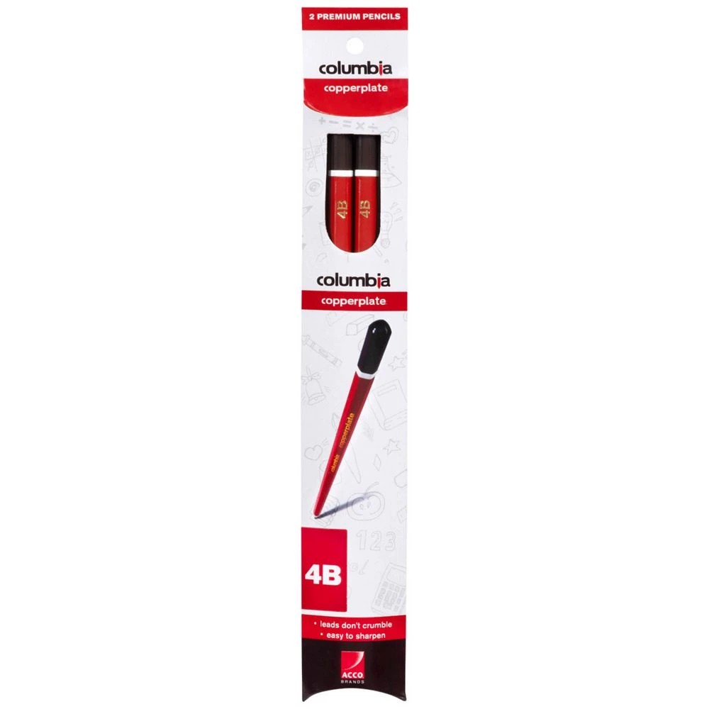 1 Columbia Copperplate Hexagonal Graphite Pencil 4B 2 Pack, 1 of 3