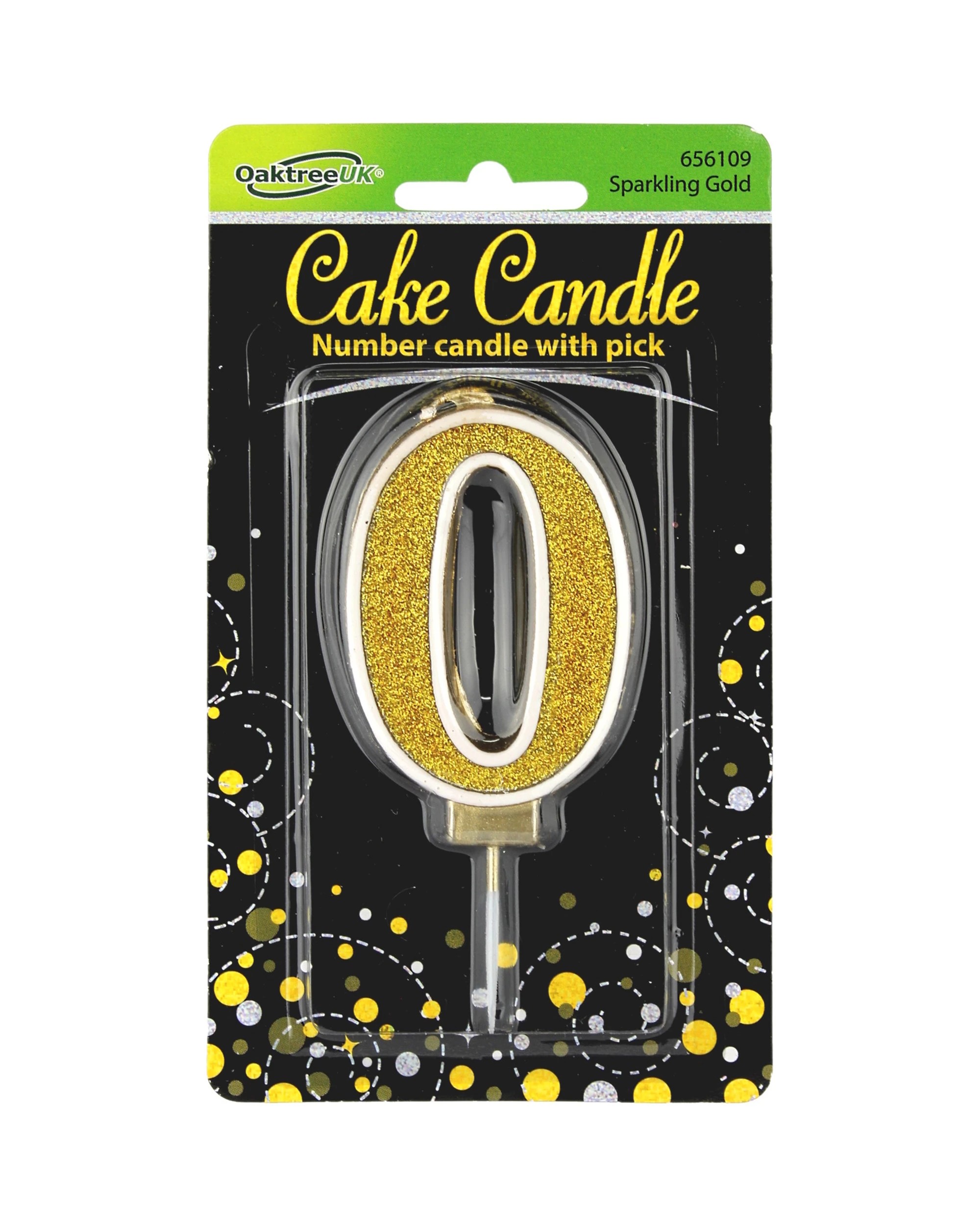 1 Alpen Sparkling Fizz Number 0 Candle Gold - Gold, 1 of 1
