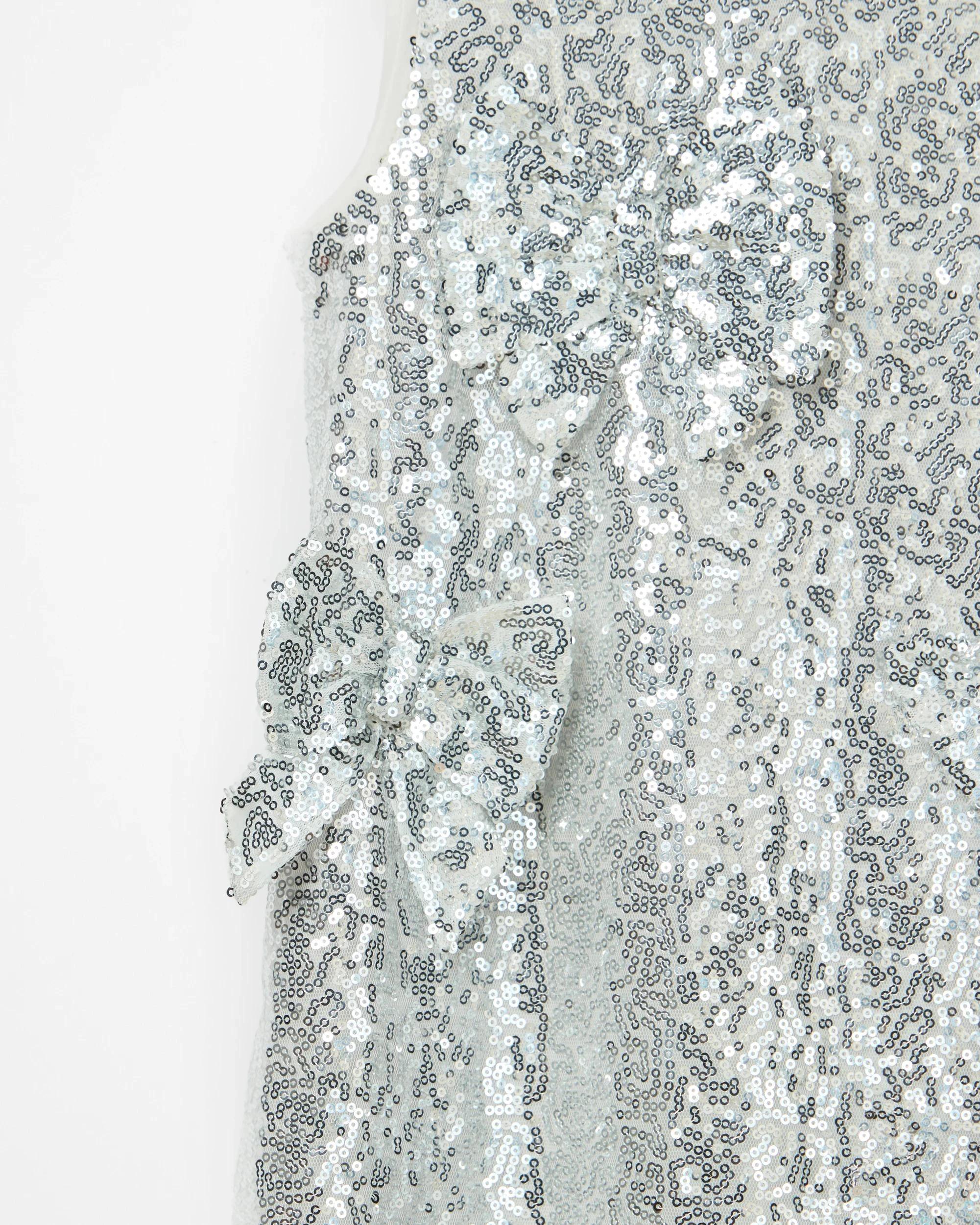 8 Target Kids Sequin Bow Dress SILVER, 8 of 8
