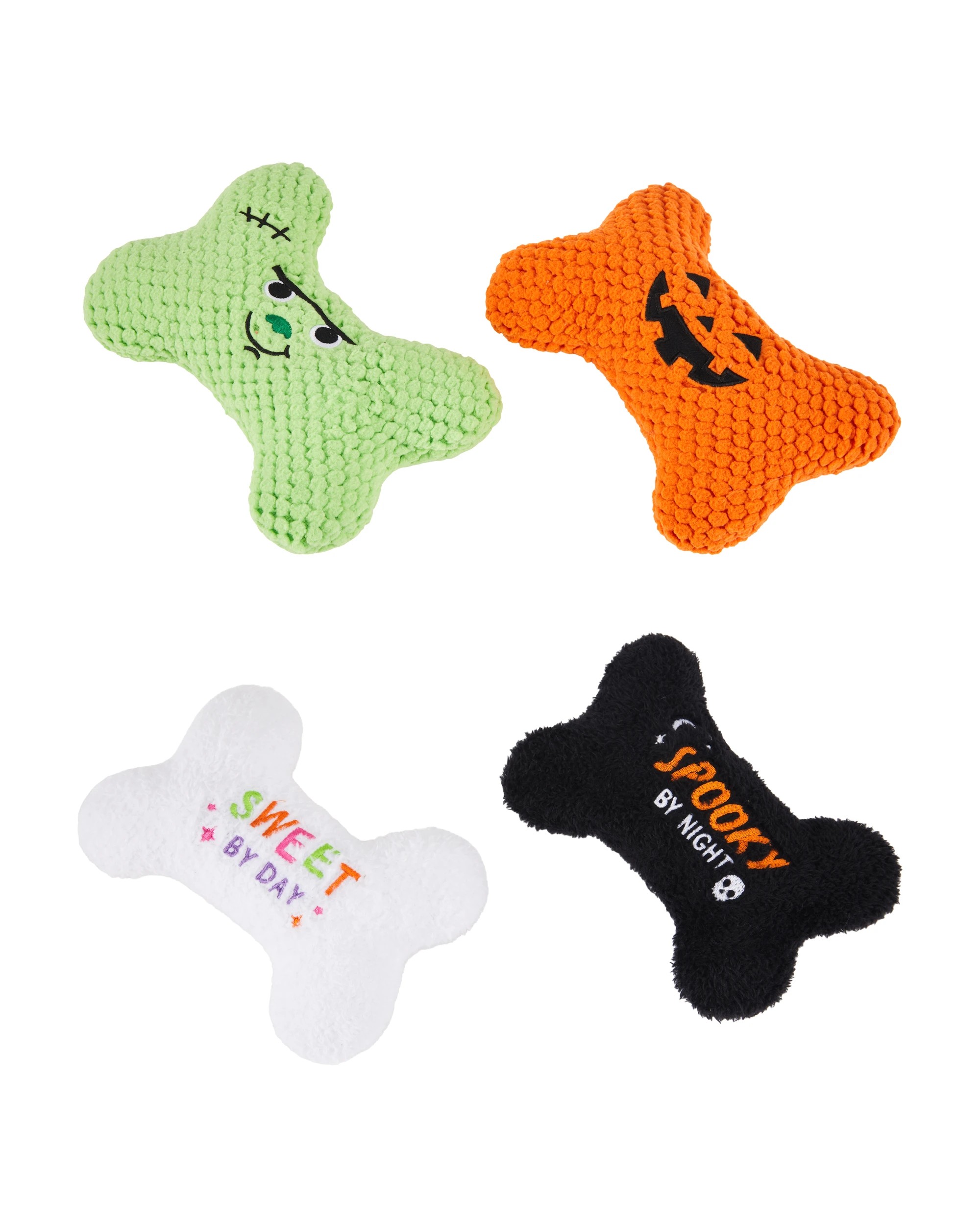 1 2 Pack Pet Toys Halloween Bone Plush - Assorted, 1 of 4