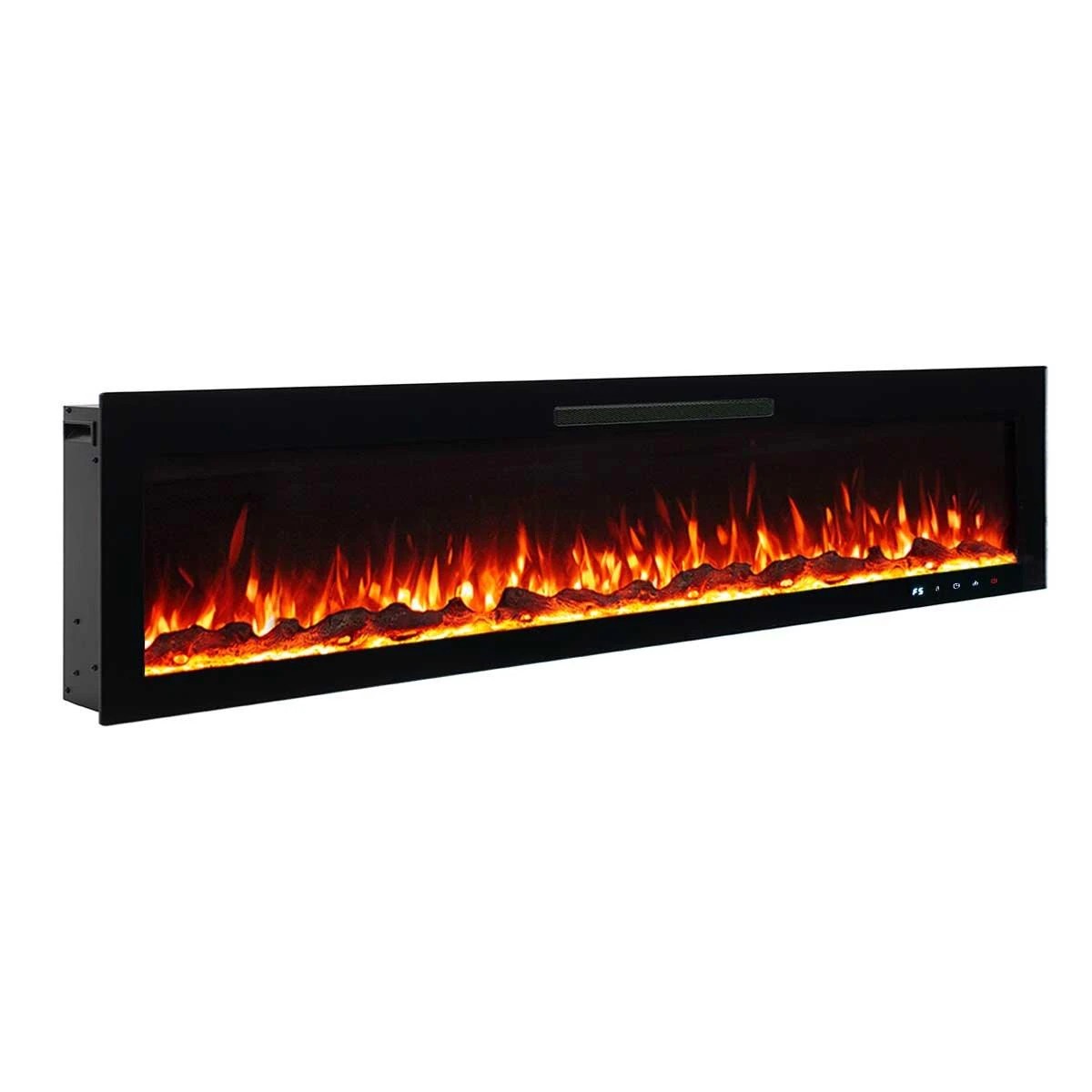 4 Moda Living Rocco 84 inch Electric Fireplace - Black, 4 of 5