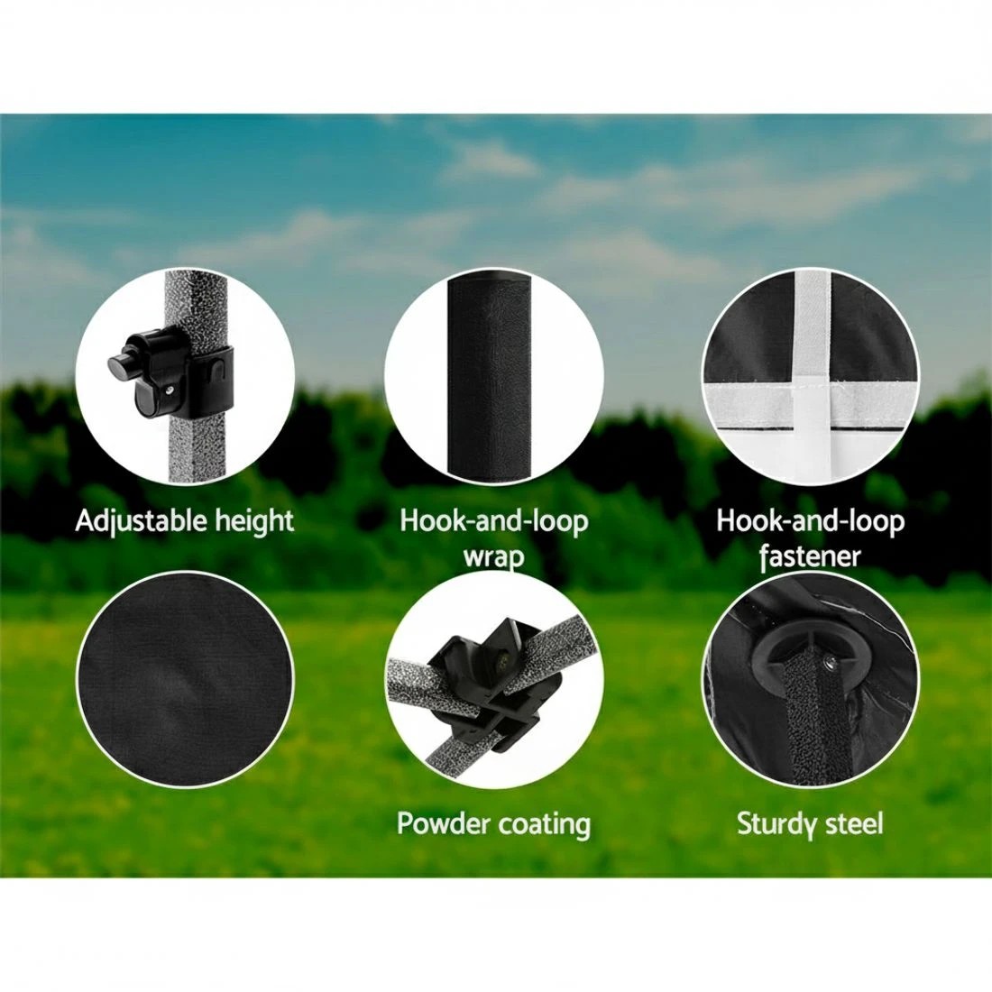 5 Instahut Gazebo Pop Up 3x6m w/Base Podx4 Marquee Folding Outdoor Wedding Camping Tent Shade - Black, 5 of 6