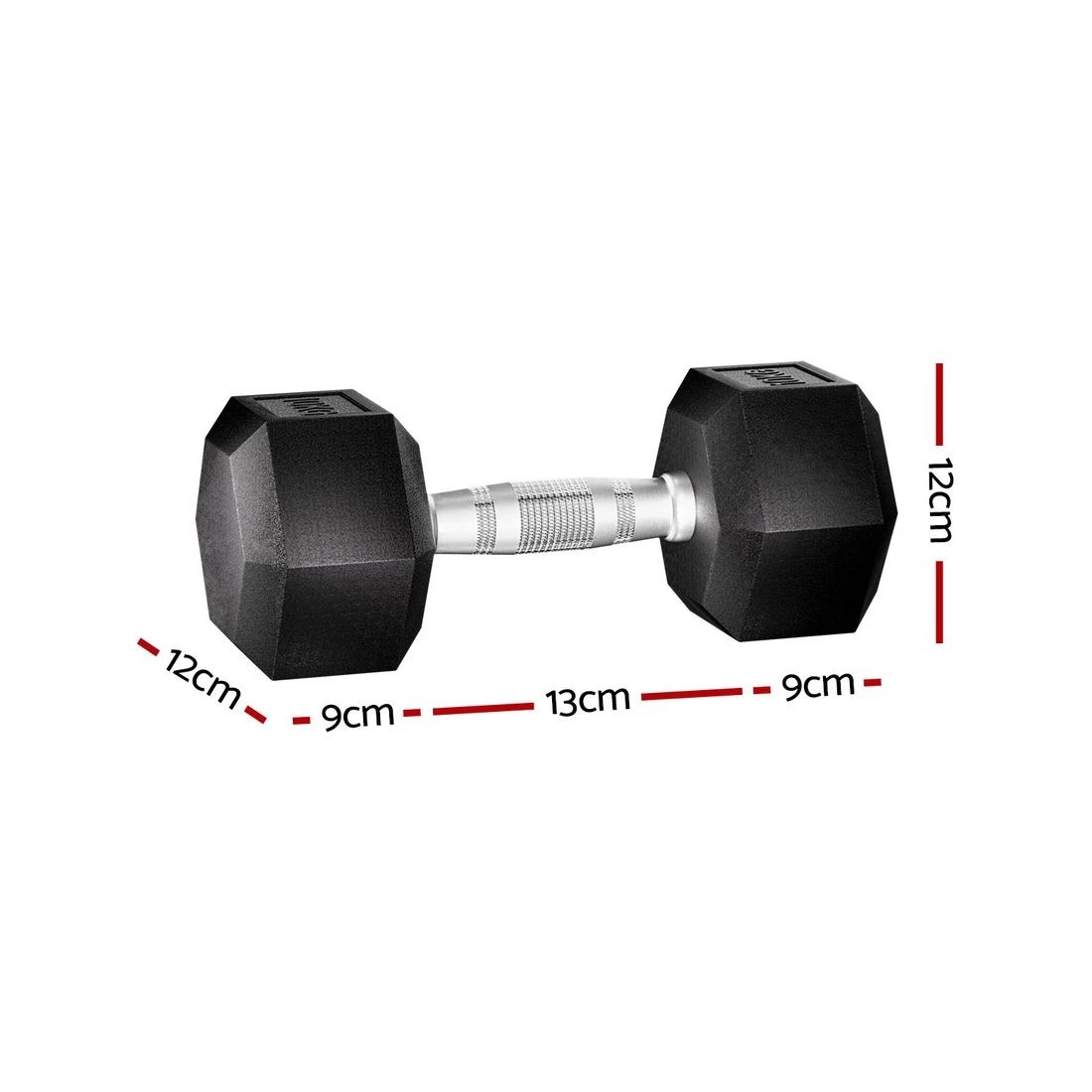 2 Everfit 20kg Hex Dumbbells Set Dumbbells Weights Lifting Bench Gym Workout 2x10kg - Black, 2 of 6