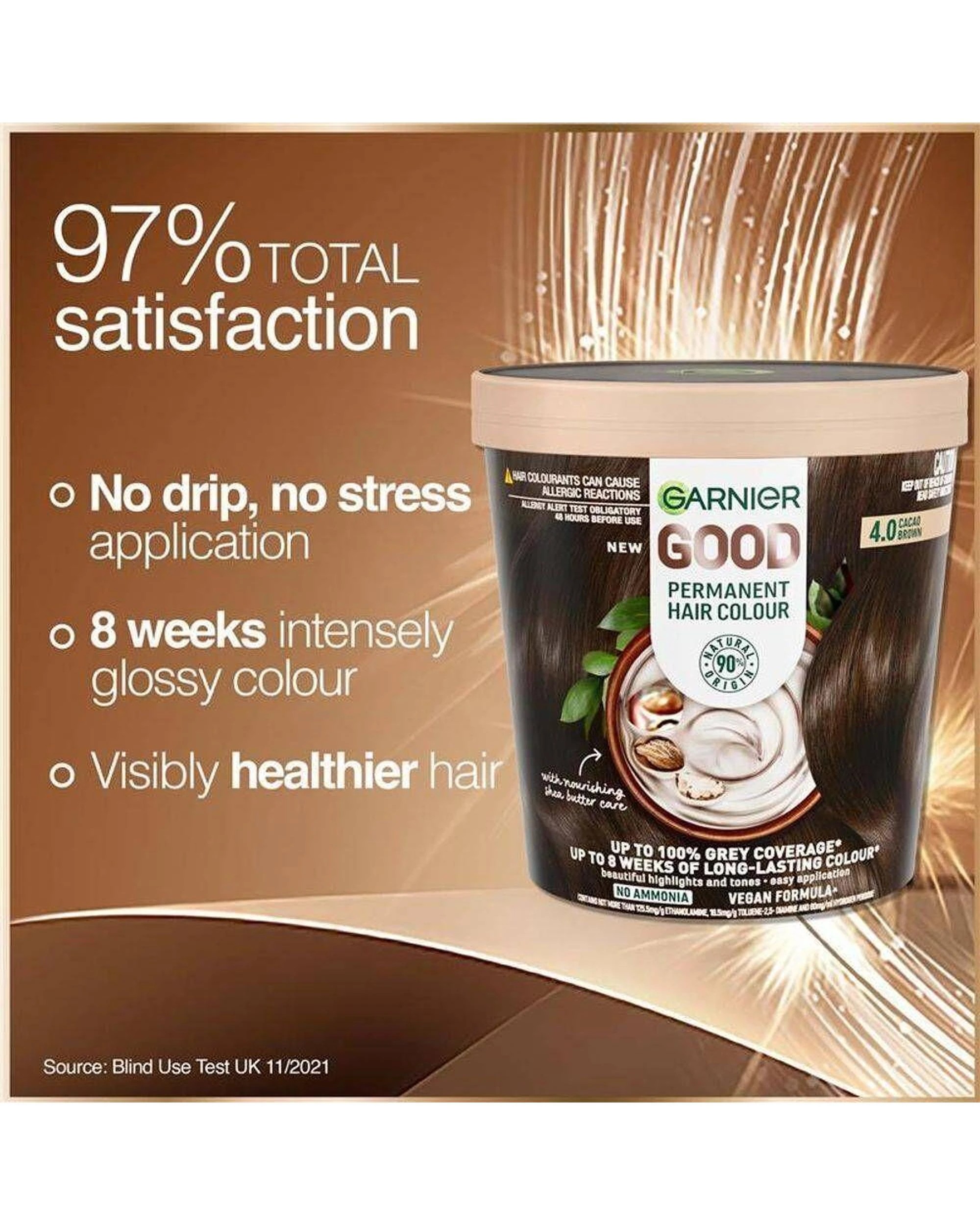 2 Garnier Permanent Hair Colour - 4.0 Cacao Brown - Brown, 2 of 9