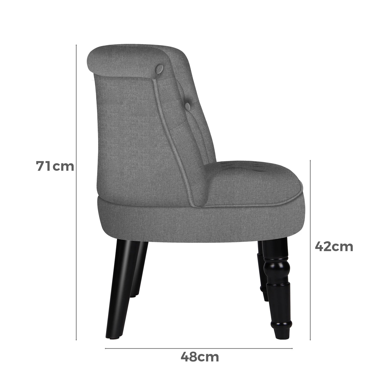 7 Alfordson Armchair Lounge Chair Wingback Accent Tufted Chair Fabric Sofa - Grey, 7 of 9