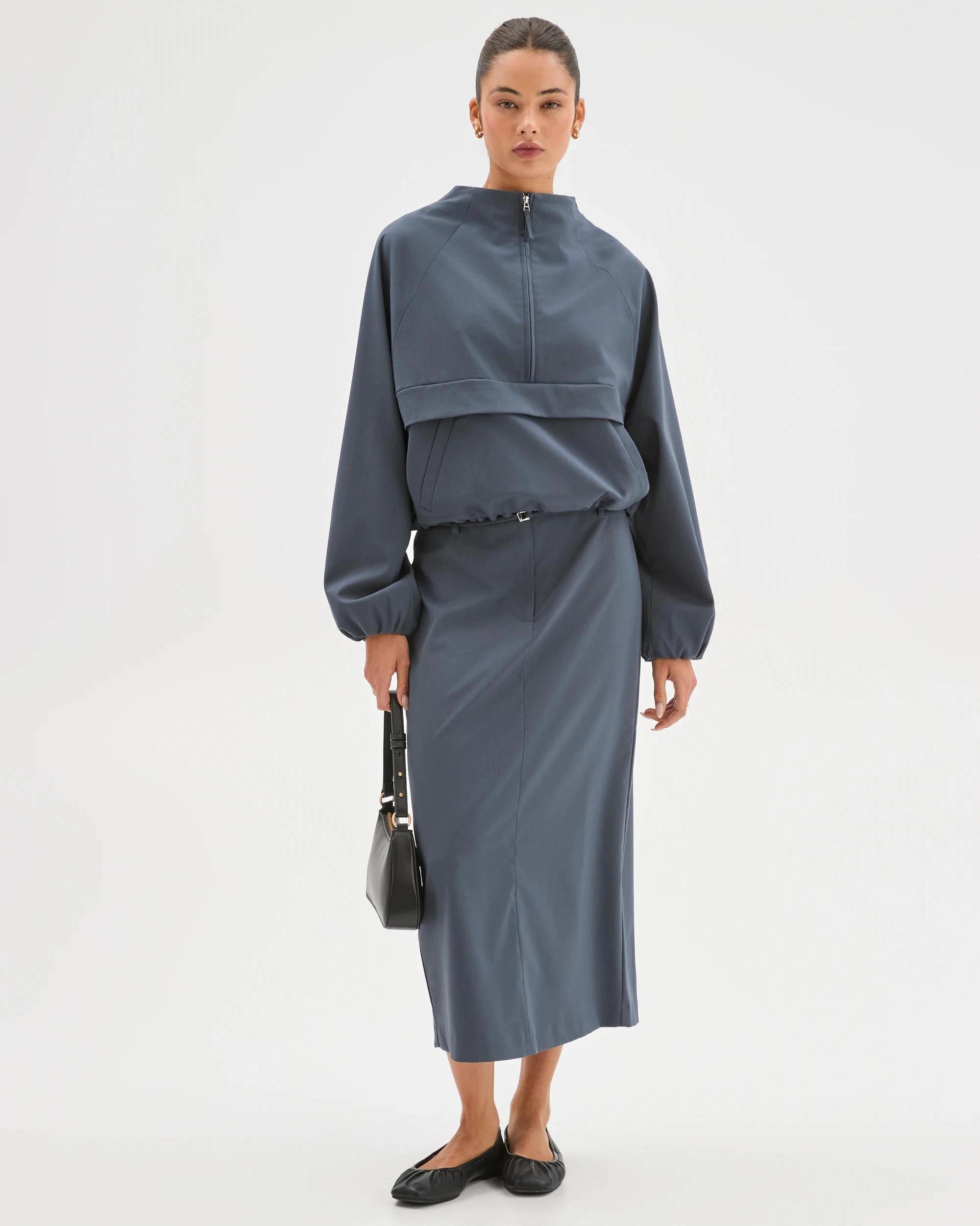 1 Lily Loves Column Midi Skirt STEEL GREY, 1 of 6