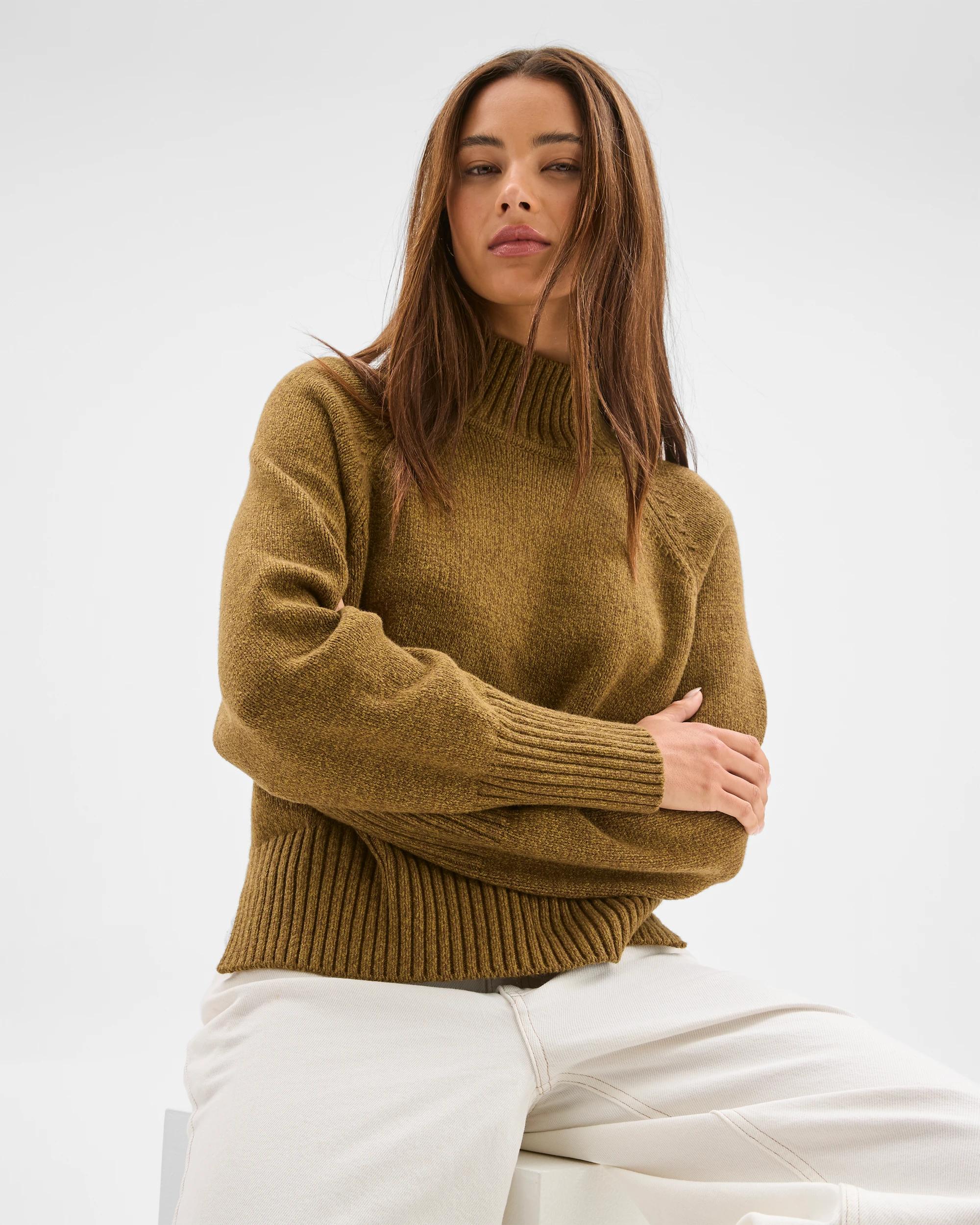 4 Lily Loves Australian Cotton Blend High Neck Knit Jumper TWISTED JUNIPER, 4 of 6