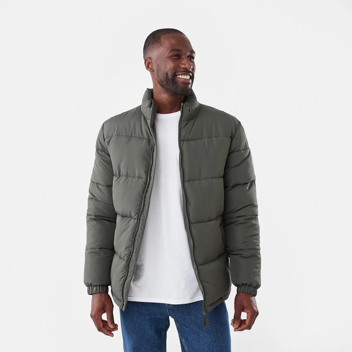 1 Funnel Neck Puffer Jacket Cargo Grn, 1 of 7