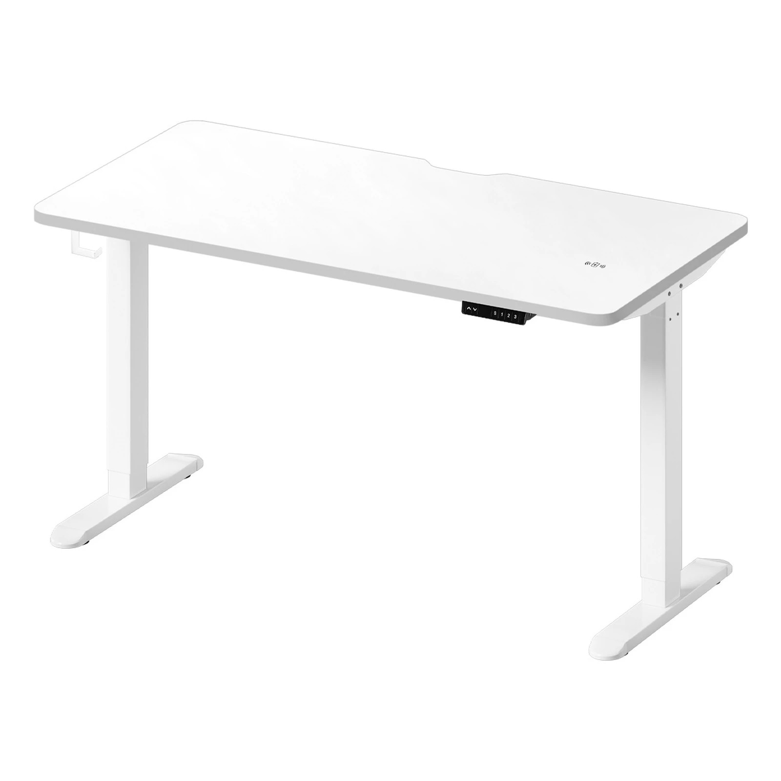 1 Oikiture Electric Standing Desk With Wireless Charging Single Motor 140cm
 - White, 1 of 4