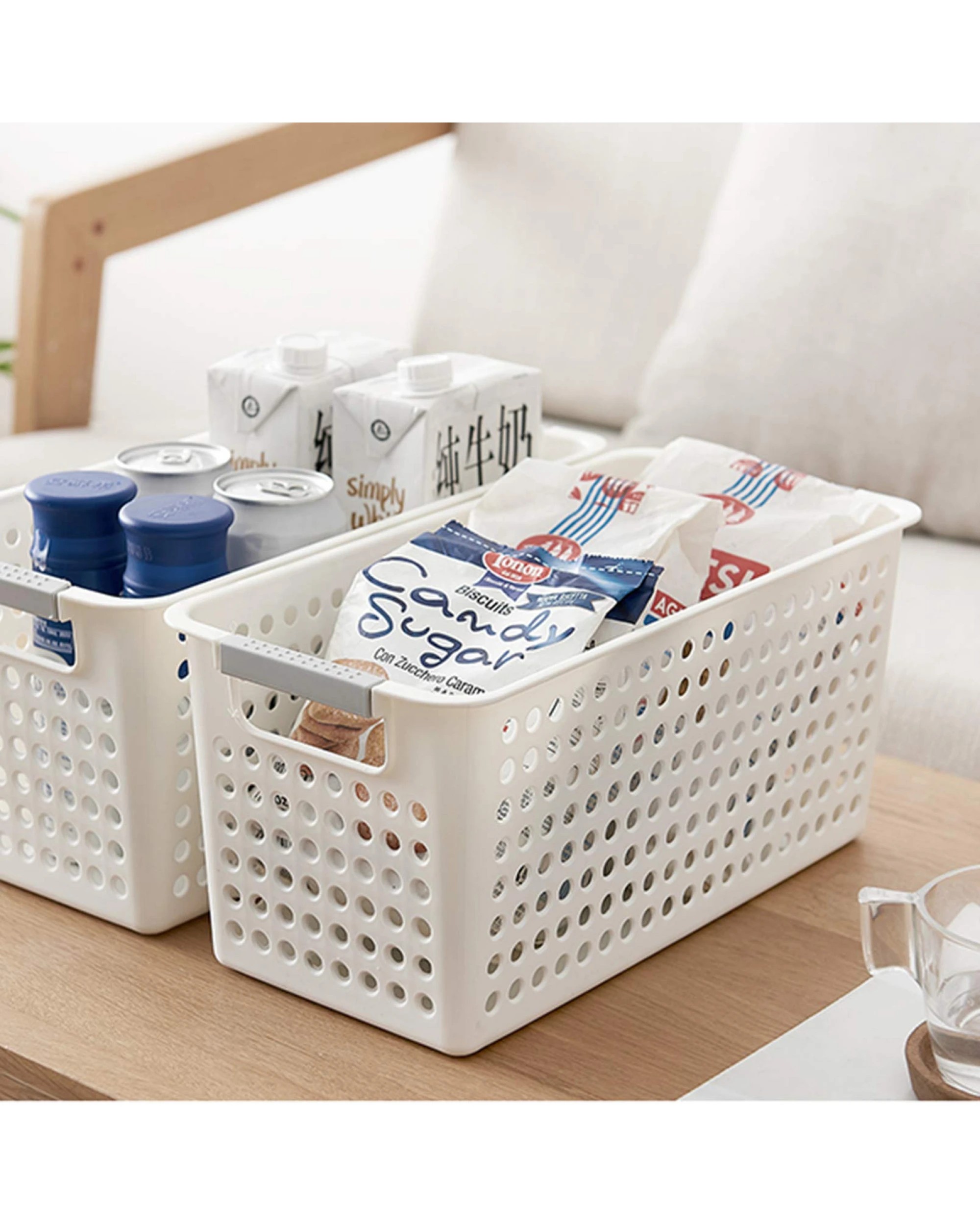 5 BR Home Plastic Storage Baskets with Grip Handles - 16 Pack, 5 of 7