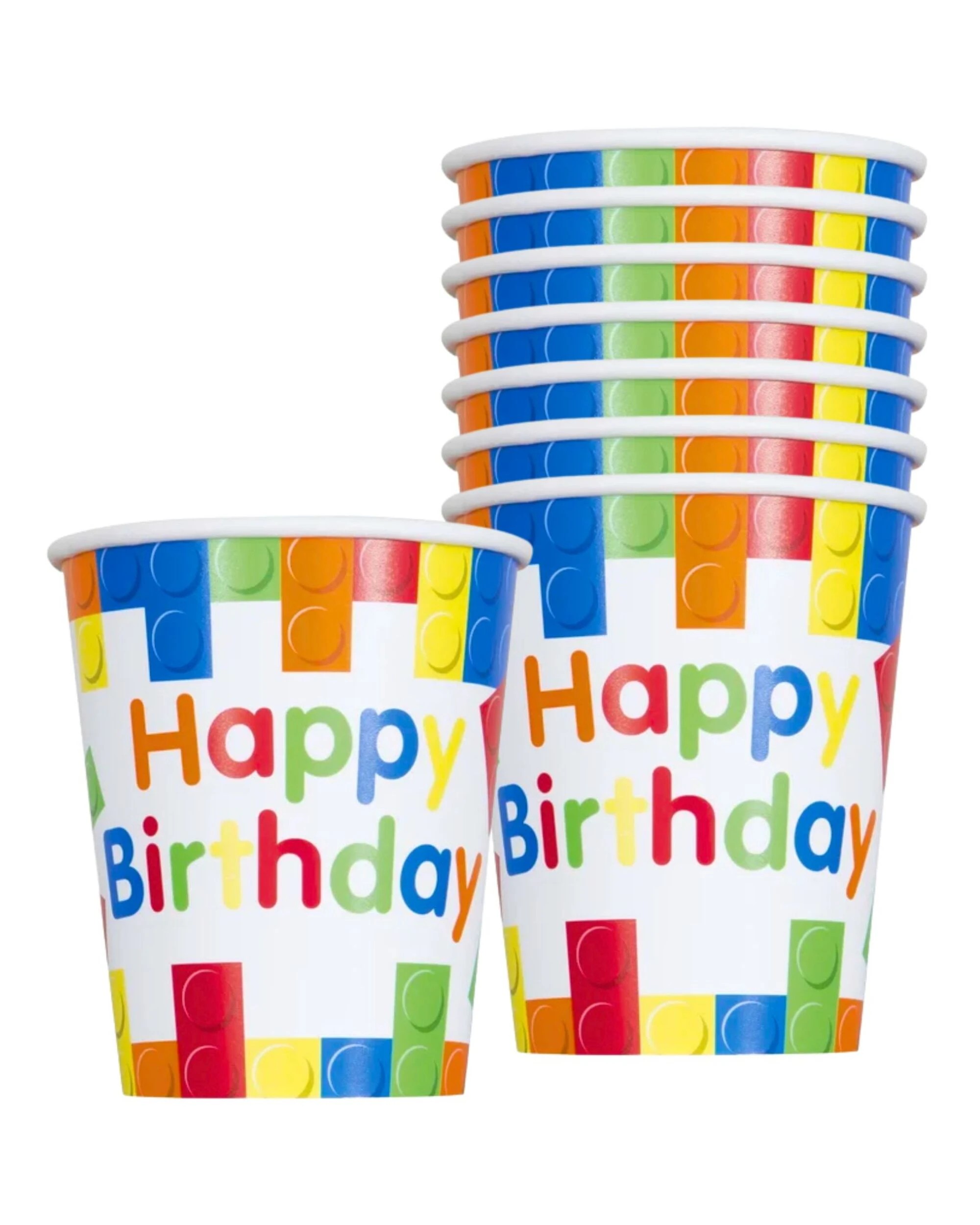 1 Unique Building Blocks Paper Cups Pack of 8, 1 of 1