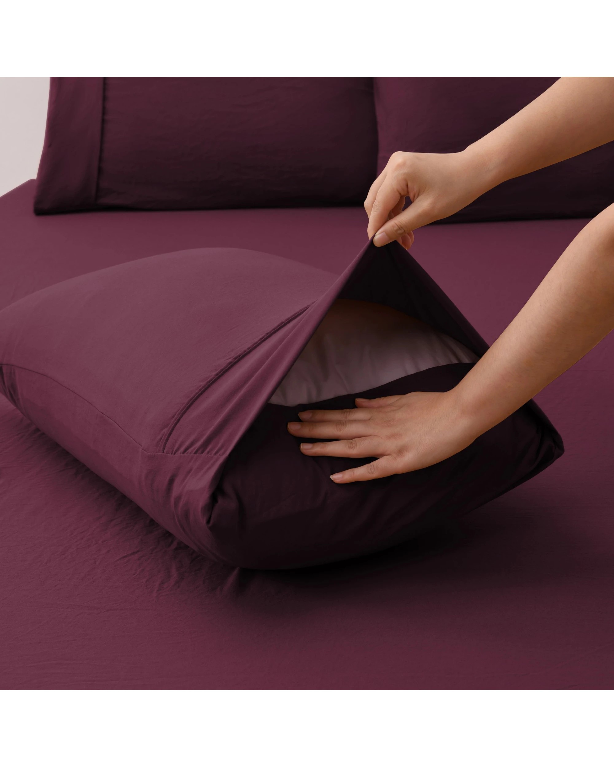 7 Dreamaker Superfine Washed Microfibre Sheet Set - Double Bed - Cherry, 7 of 10