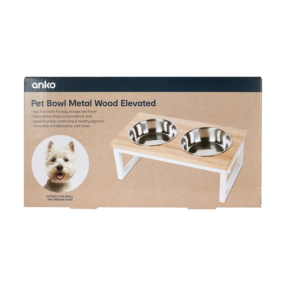 8 Pet Bowl Metal Wood Elevated, 8 of 8