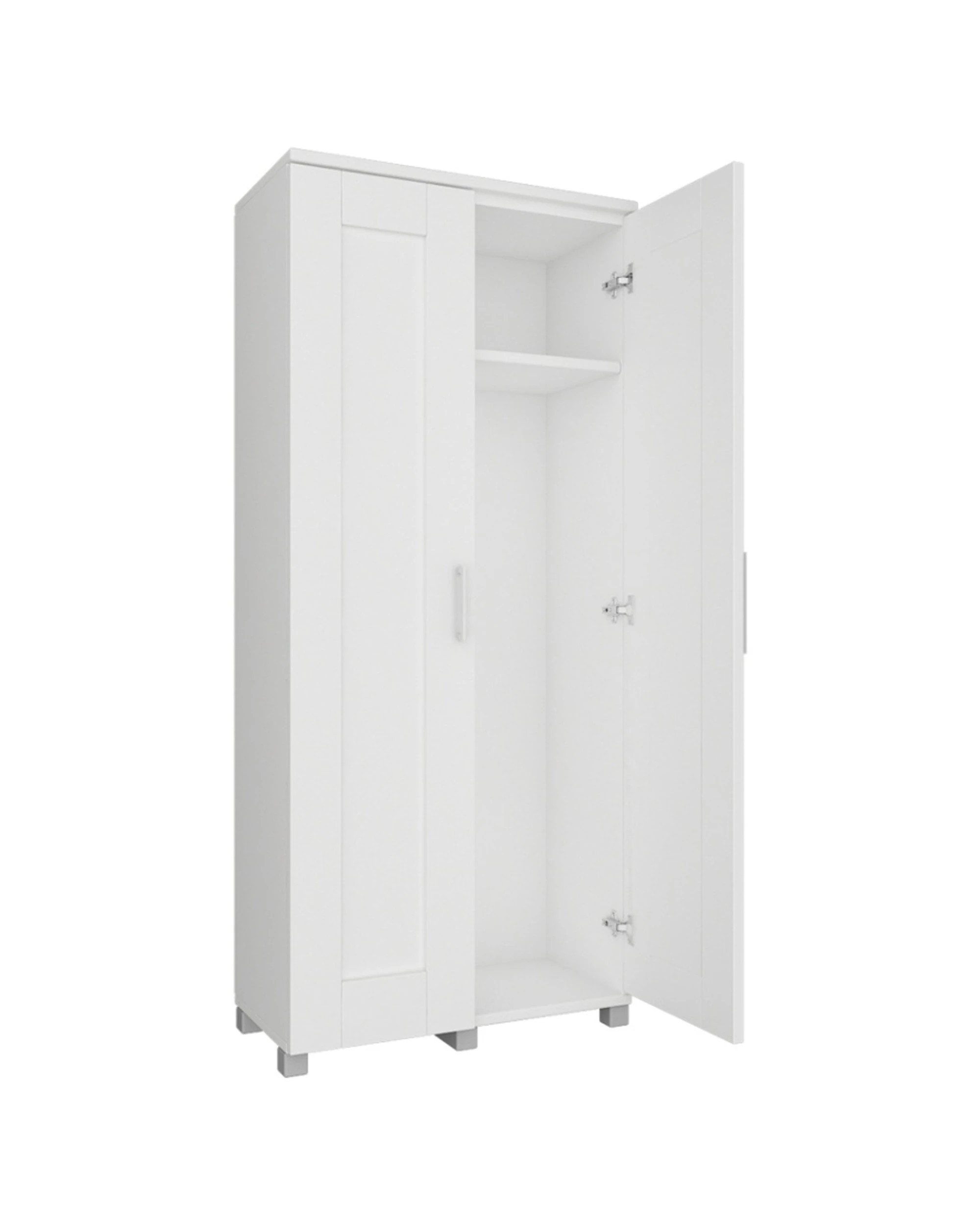 6 Alpine Bay Montreal Broom Cupboard 2 Door 5 Shelf Storage Cabinet Unit - White, 6 of 8