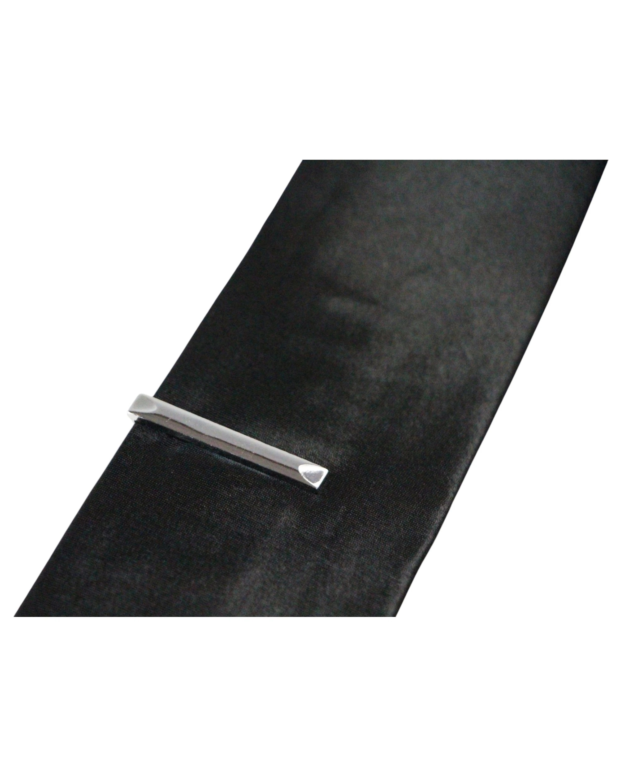 3 Zasel Mens Two Dent Pattern Tie Clip Clasp - Silver - Silver, 3 of 3