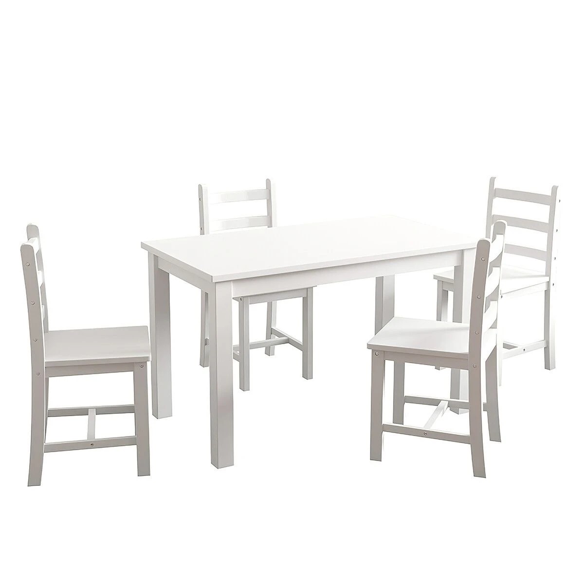 9 Ausway Wooden Modern 5 Piece Dining Table Set Pine Wood Rectangular, 9 of 9