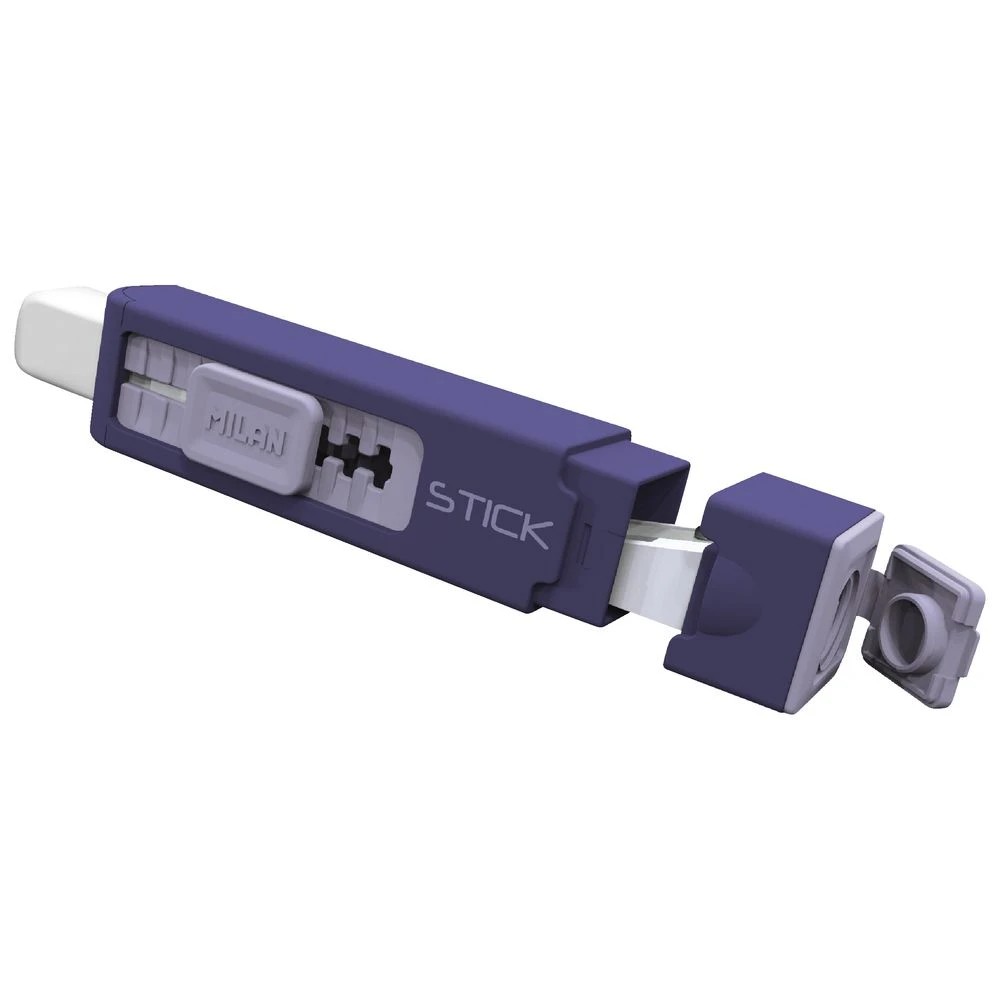 6 Milan Stick 1 Hole Sharpener and Eraser Assorted, 6 of 6