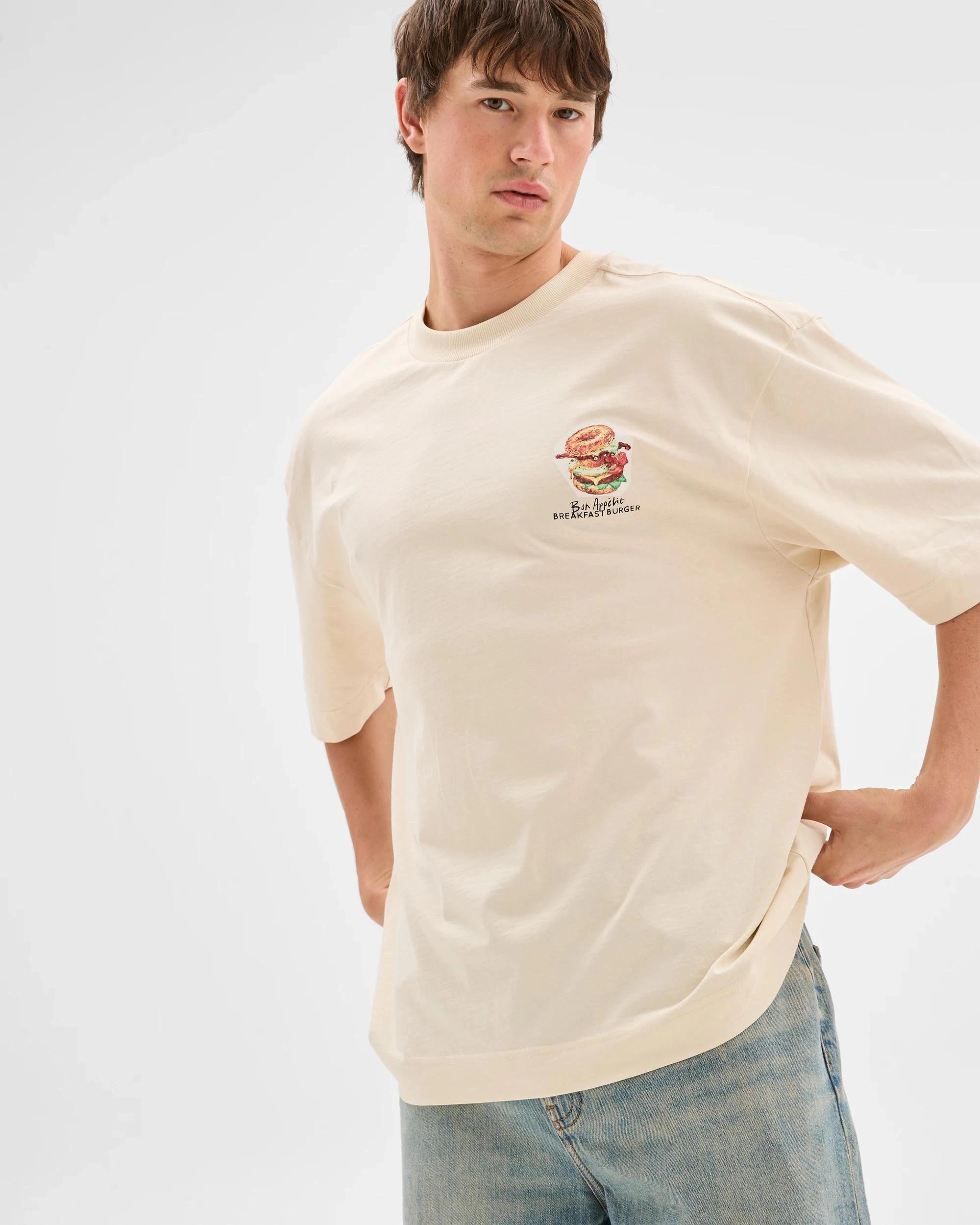 1 Australian Cotton Graphic T-Shirt - Commons BREAKFAST BURGER, 1 of 6