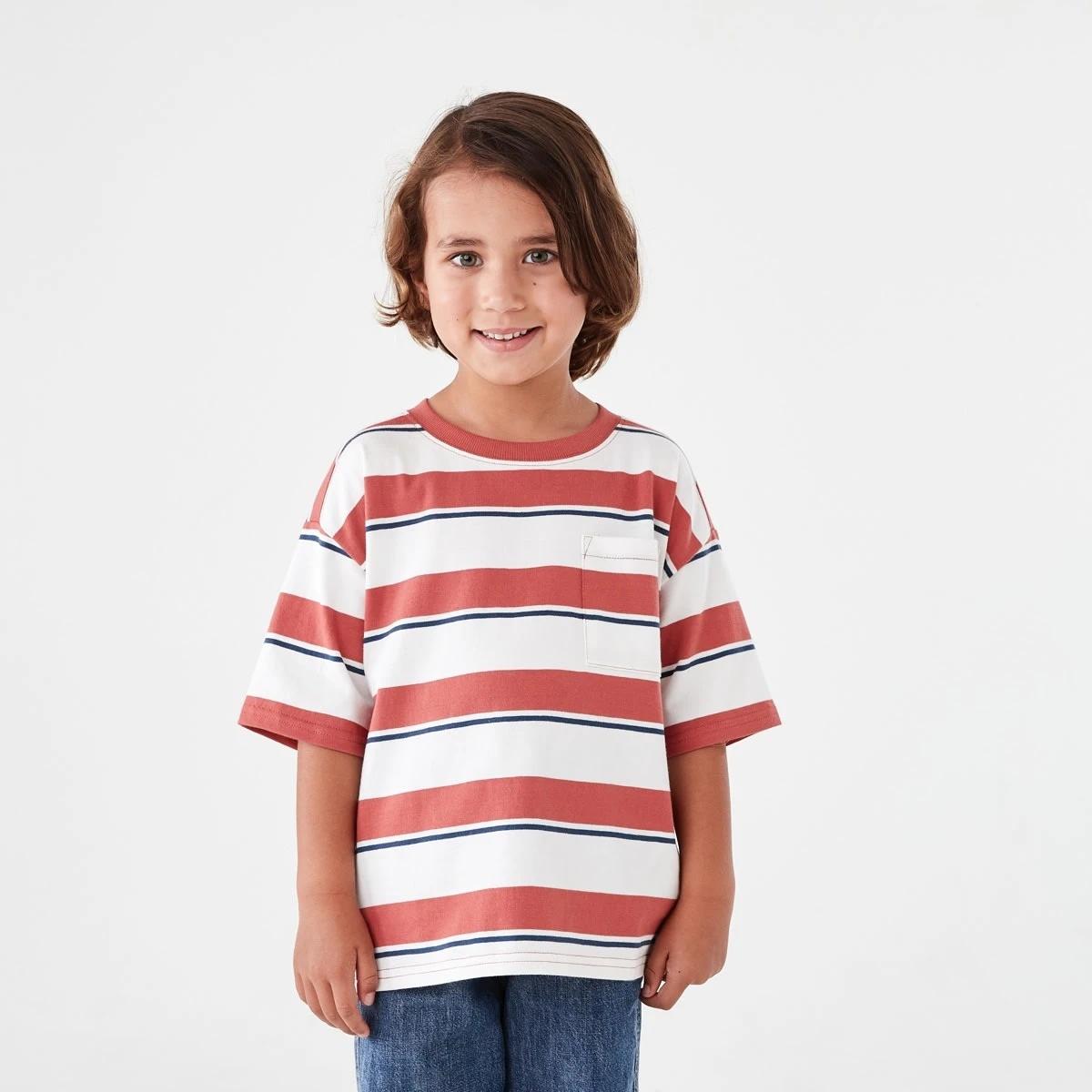1 Oversized Stripe T-shirt Red Stripe, 1 of 9
