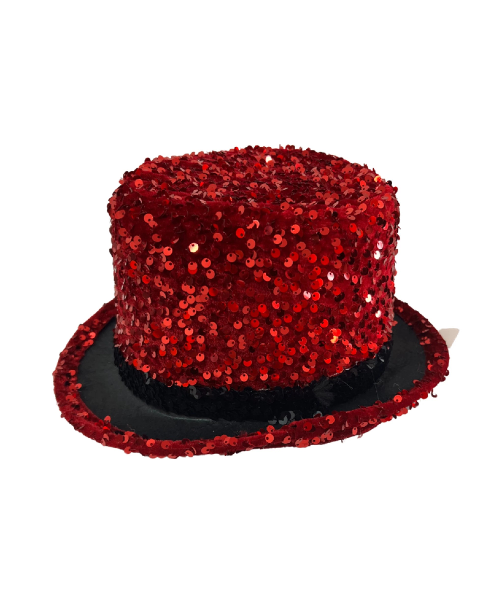 1 Br Costumes Sequin Top Hat Costume Party Cap Fancy Dress Trilby Fedora One Size - Red/black, 1 of 2