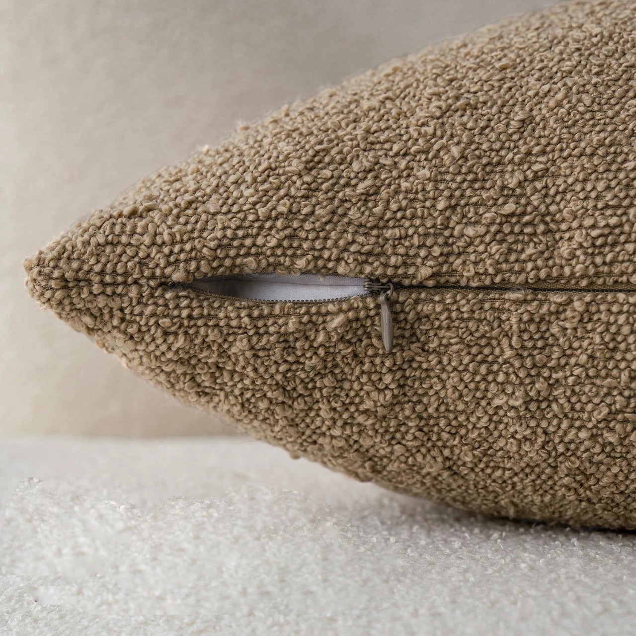 4 Gioia Casa 2-Pack Bouclé Cushion Covers 45x45cm - Camel, 4 of 4