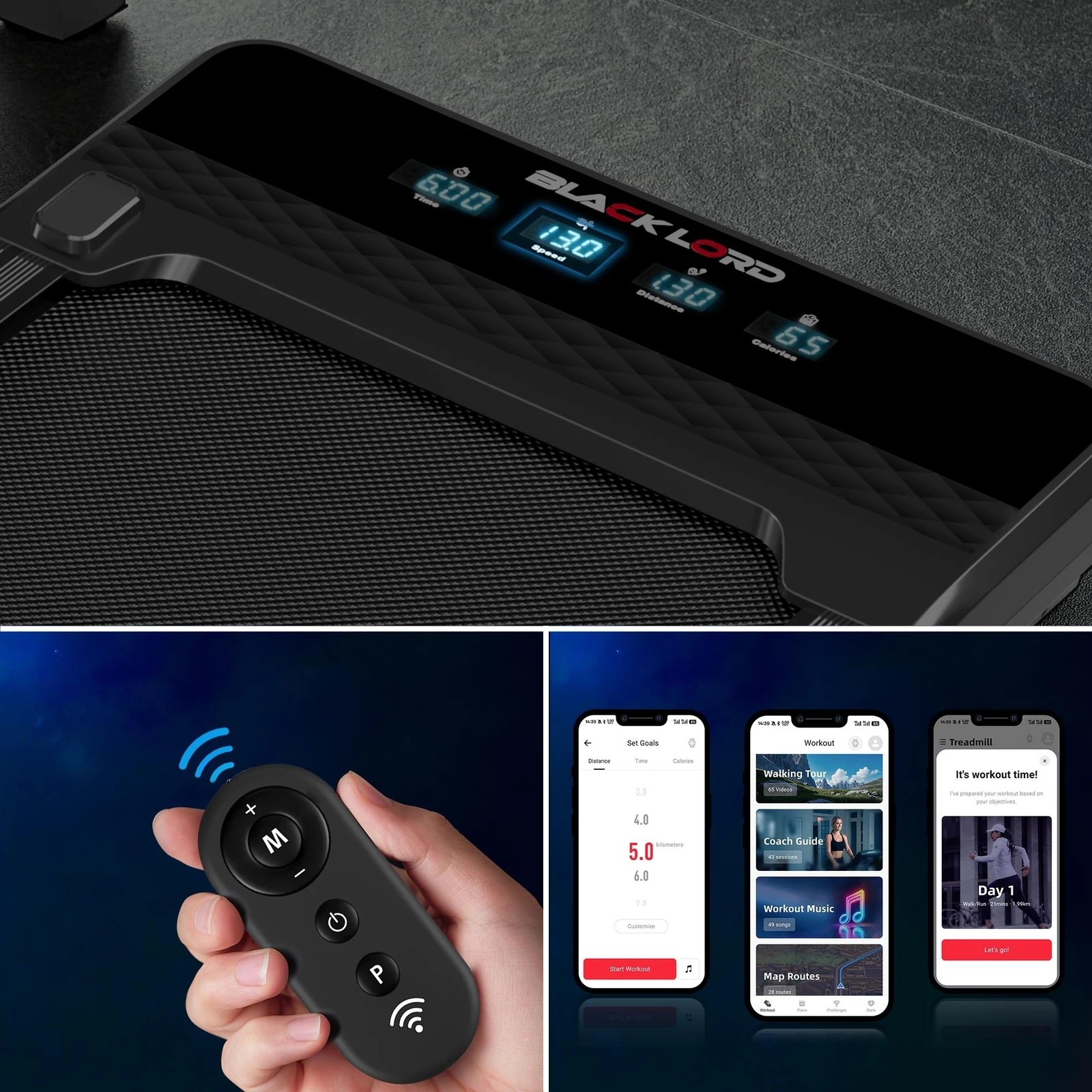 7 Black Lord Treadmill Electric Walking Pad Under Desk Home Gym Incline 430mm Belt - Black, 7 of 10