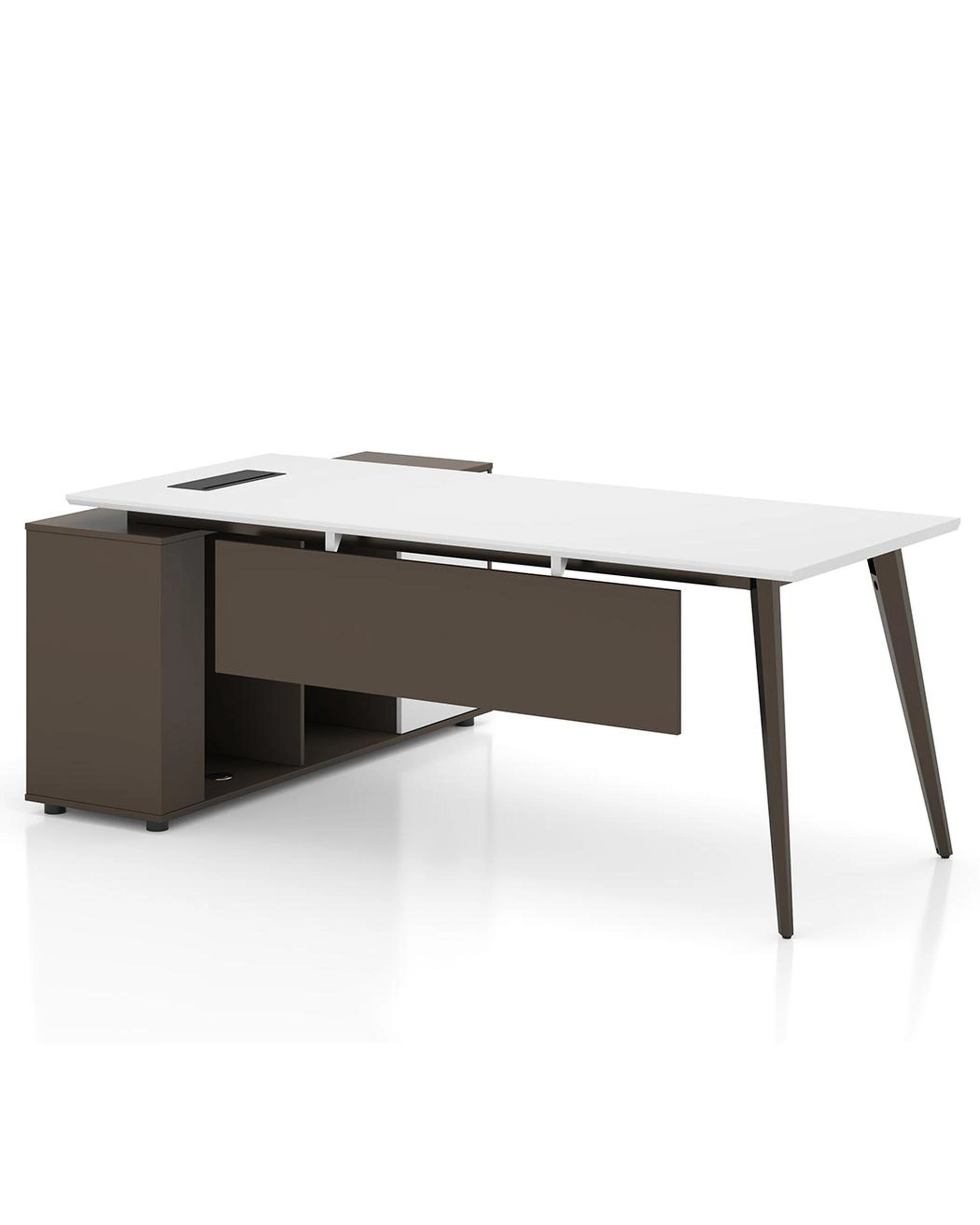 4 Esma 2m L-shaped Executive Desk White and Grey, 4 of 9
