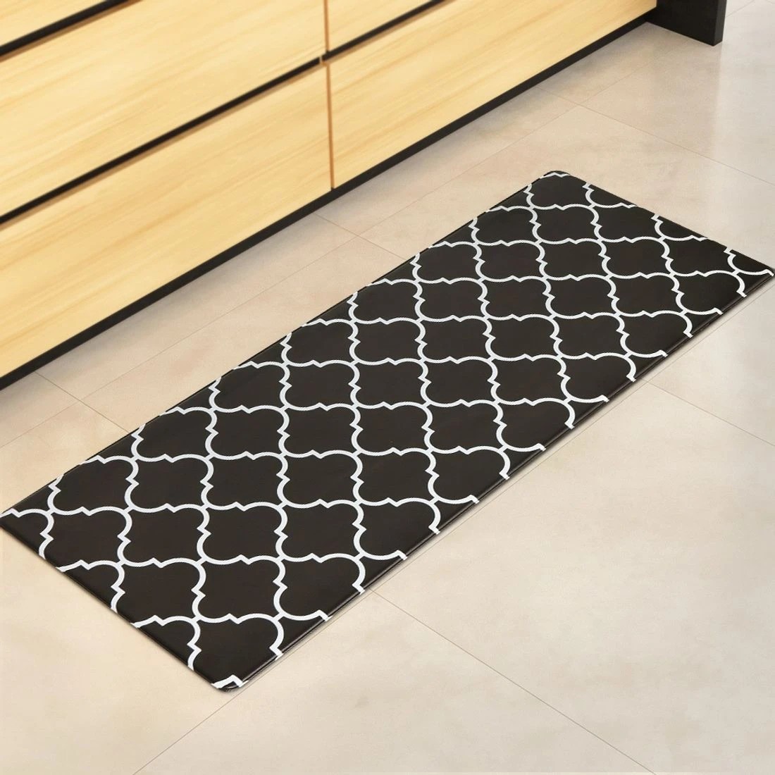 3 Artiss Kitchen Mat 45x120cm PVC Floor Rug Carpet Non-slip - Black, 3 of 7