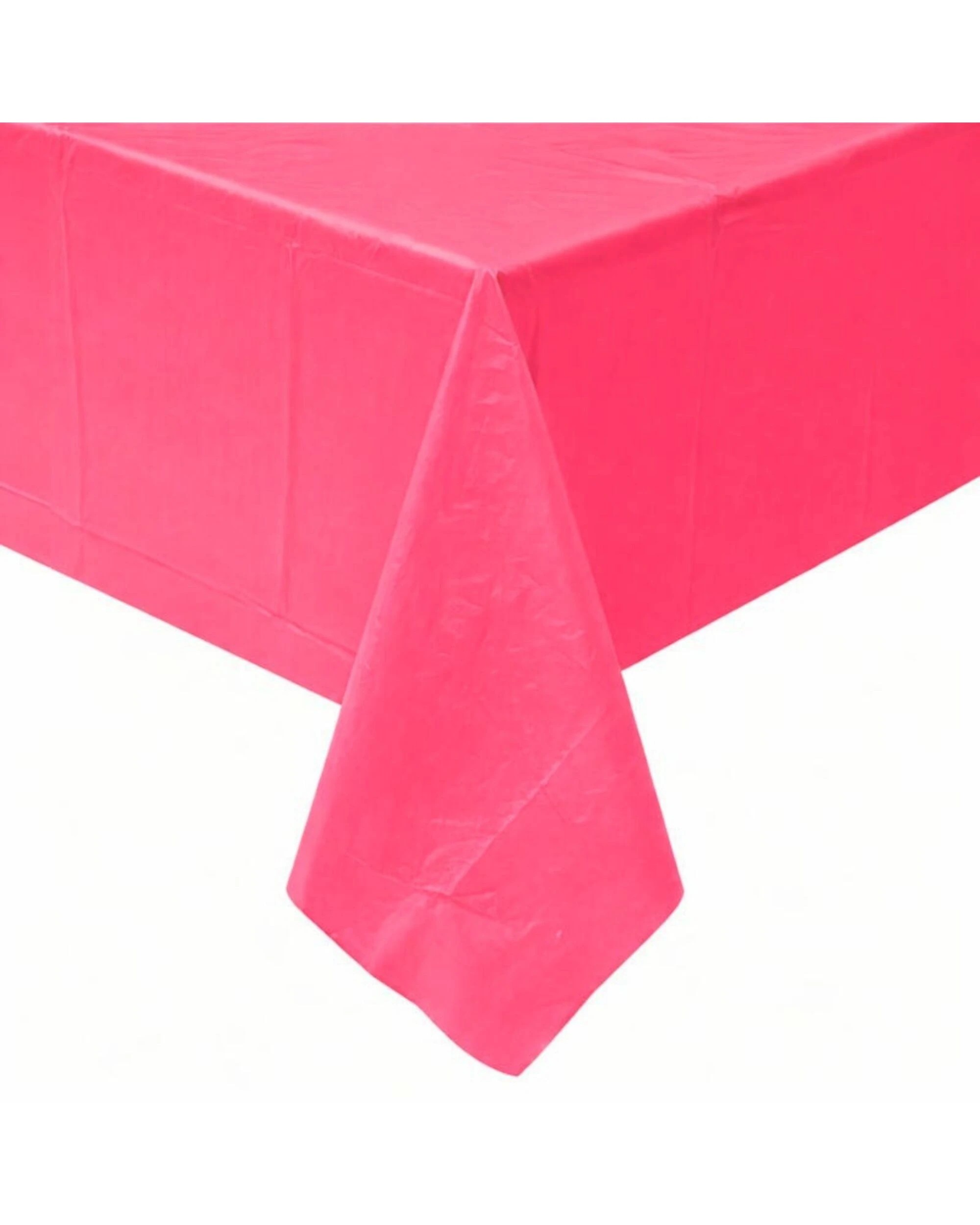 1 Unique Hot Pink Rectangular Plastic Tablecloth - Hot Pink, 1 of 2