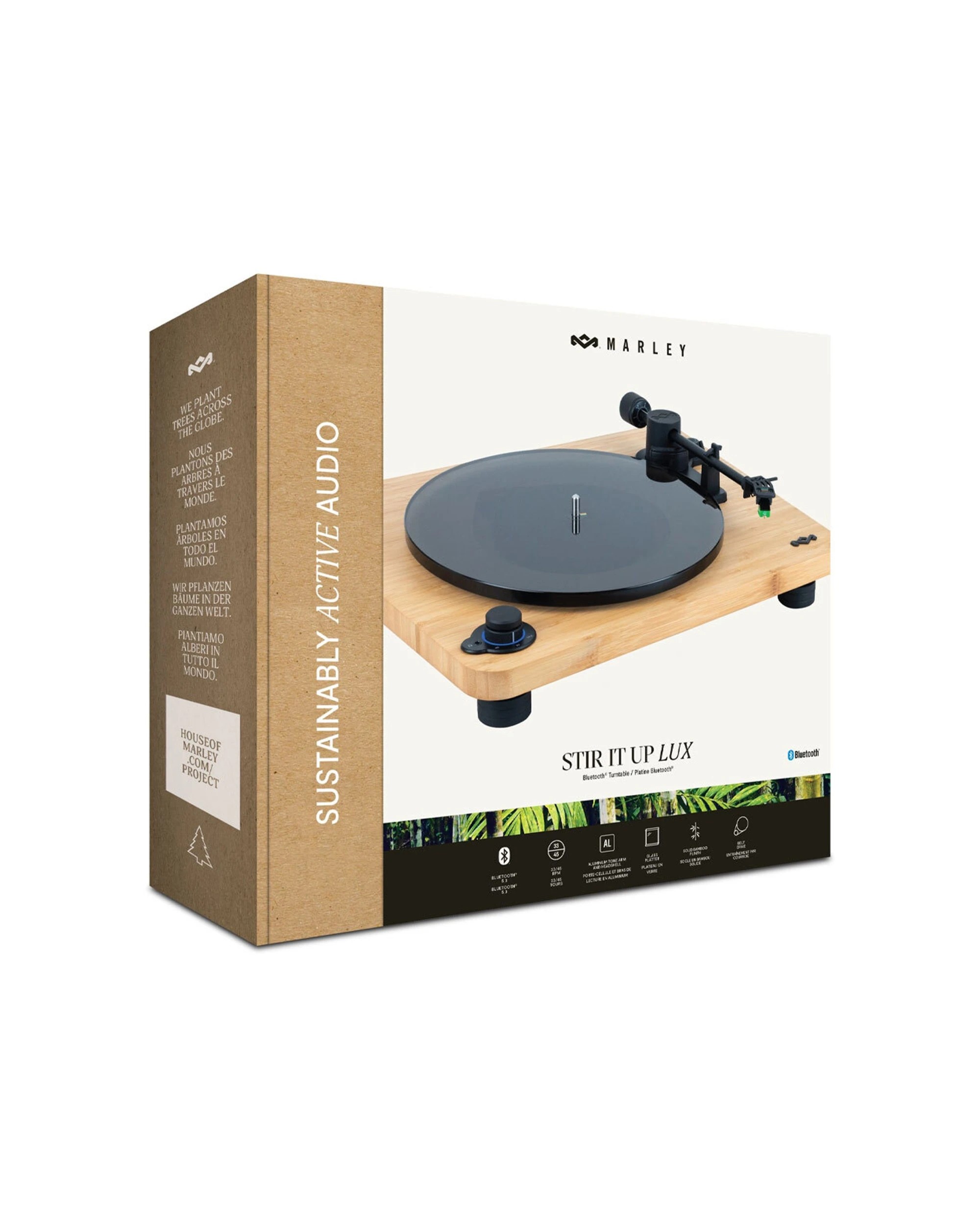 3 House Of Marley Stir It Up Lux Wireless Vinyl Records Bamboo Turntable - Natural, 3 of 4