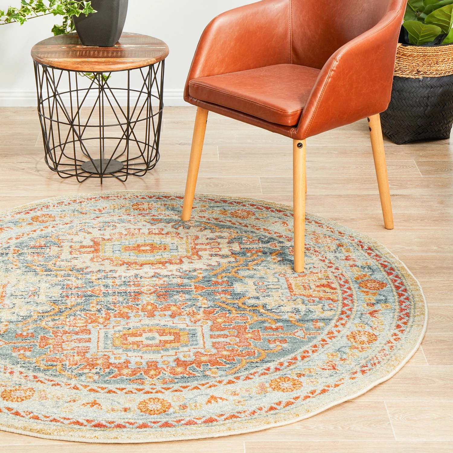 4 Common Ground Rugs Eterna 853 240x240cm - Large Round Power Loomed Pet Friendly Rug - Gold, 4 of 9
