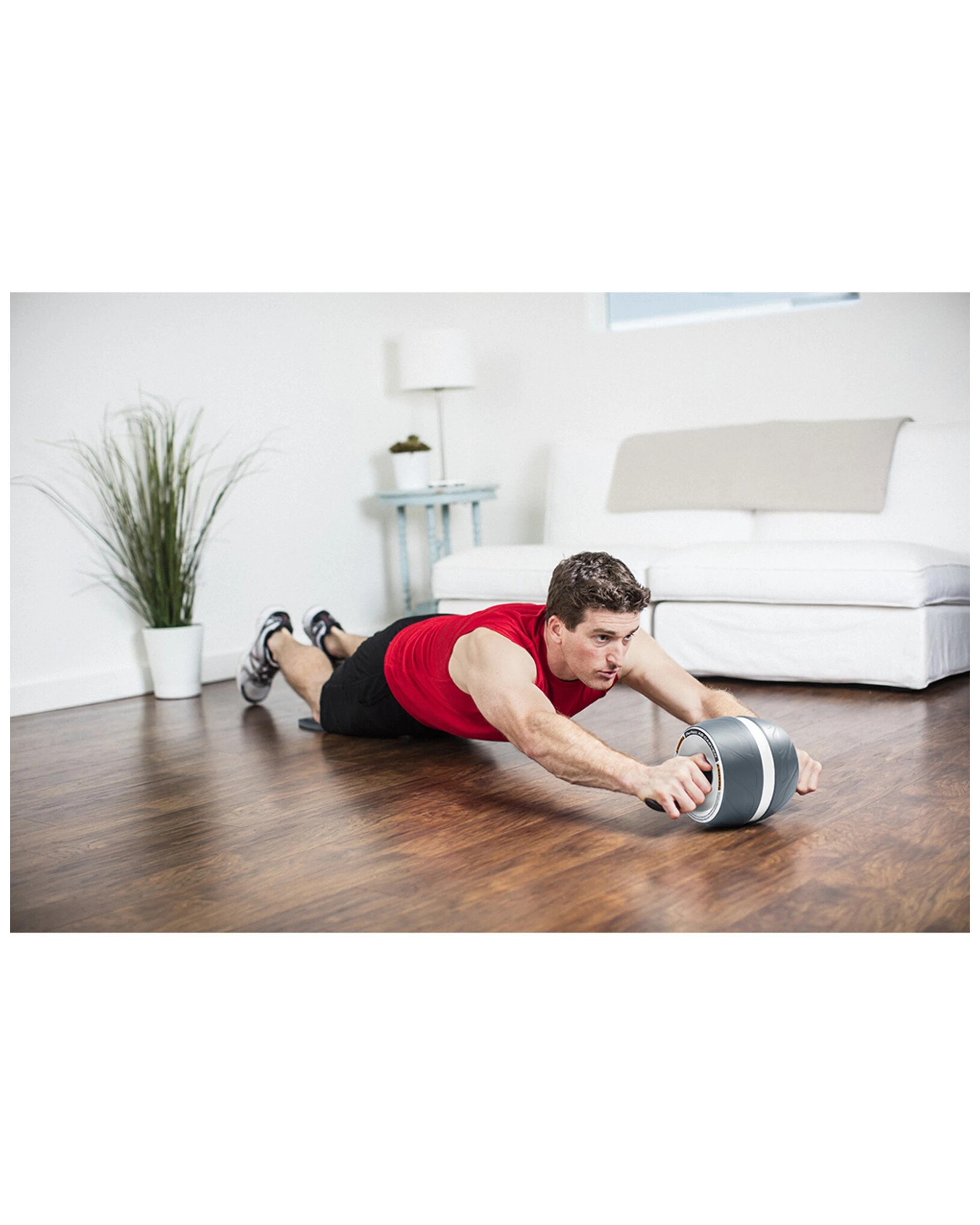 2 Perfect Fitness Ab Carver Wheel Roller With Resistance Ultra-Wide Tread - Plain, 2 of 7