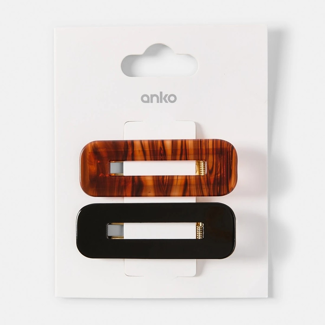 4 2 Pack Black and Brown Acrylic Slide Hair Clips, 4 of 4